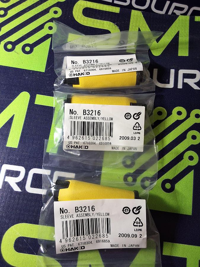 HAKKO B3216 YELLOW REPLACEMENT SLEEVE GRIP - LOT OF 3 - BRAND NEW