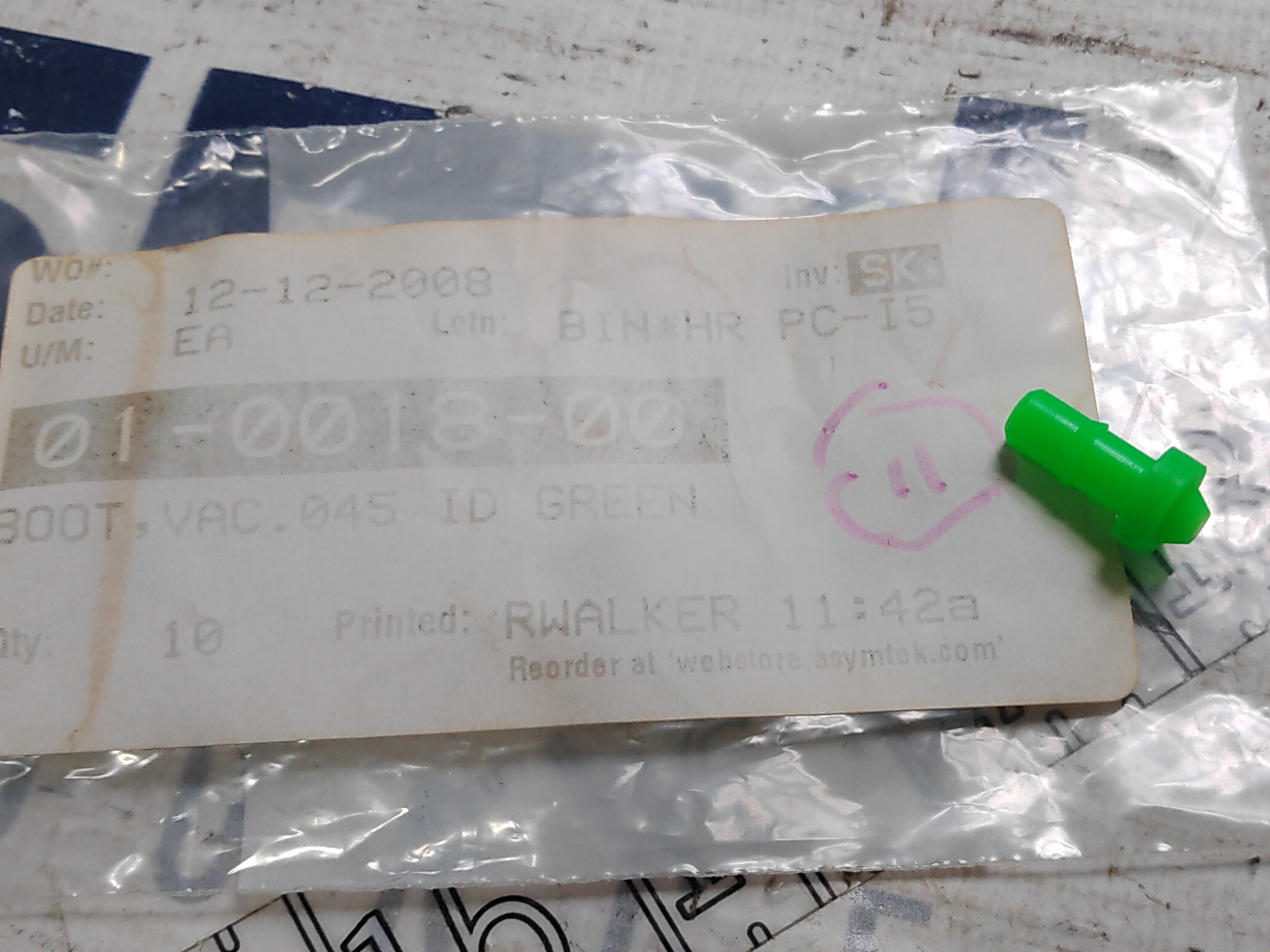 ASYMTEK 01-0021-00 BOOT, VACUUM PINK- PACK OF 10 UNITS