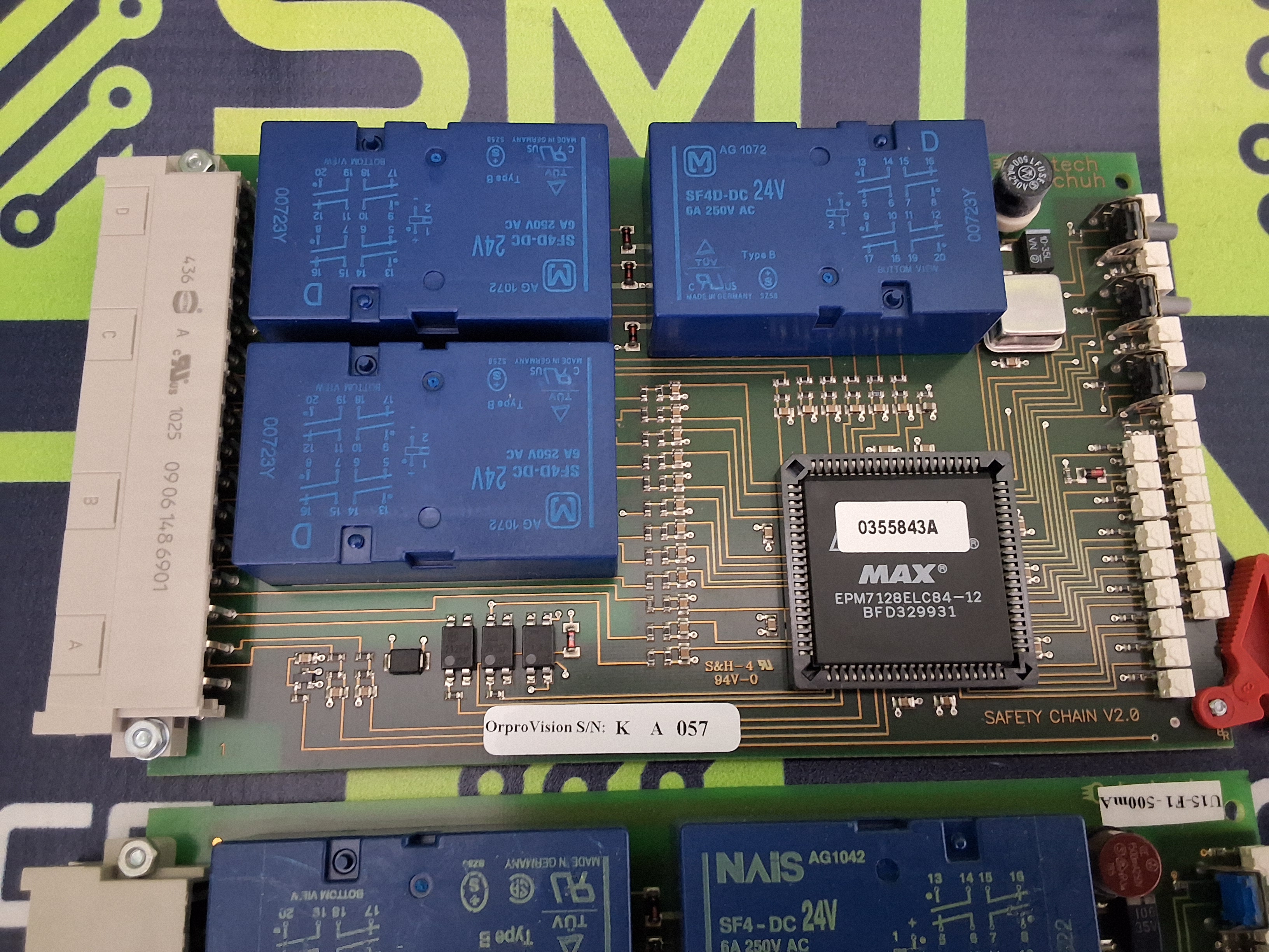 Used ORBOTECH ORPRO VISION 0355842A REV A  SAFETY CHAIN V2.0 CIRCUIT BOARD