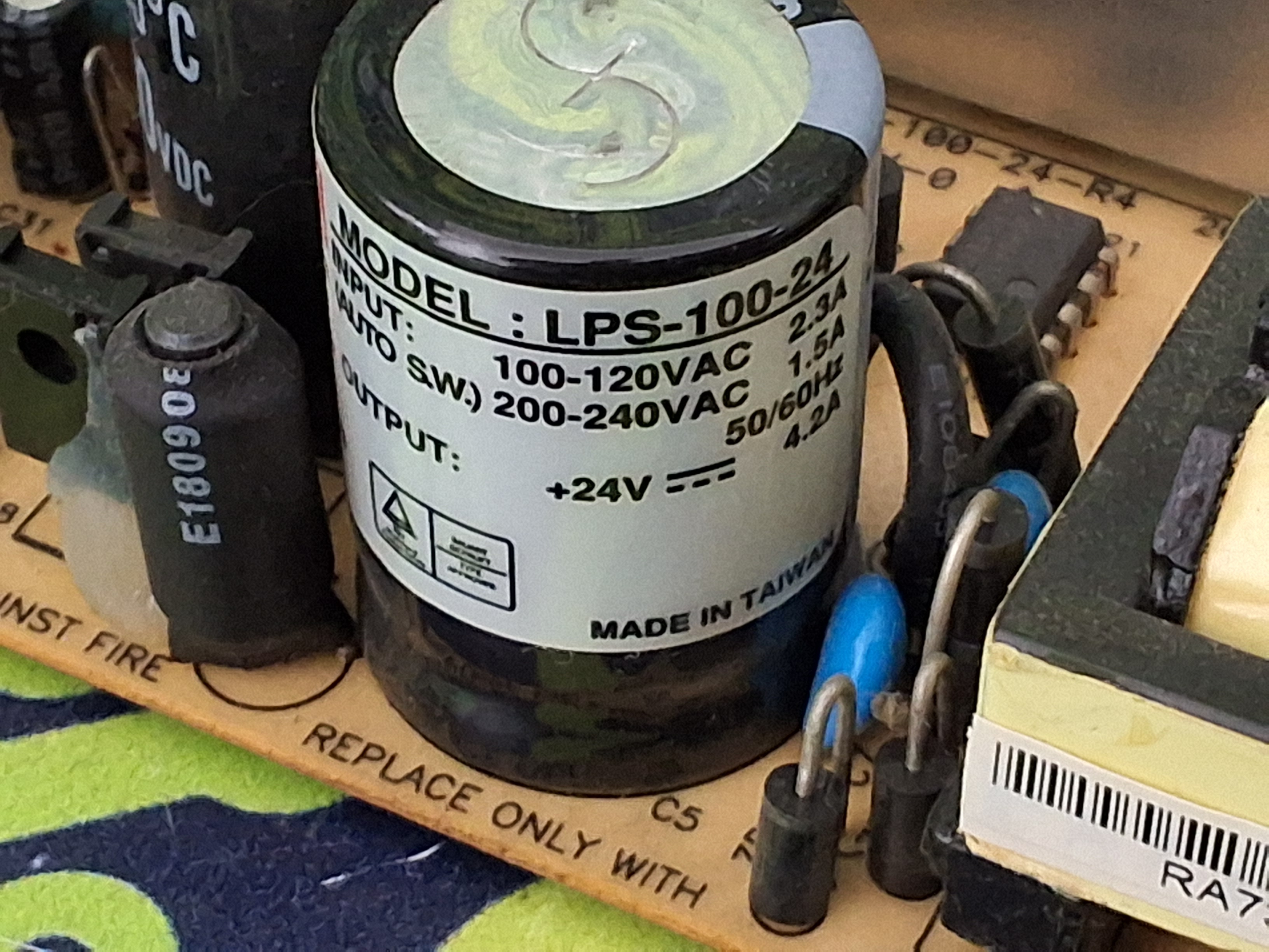 Used MEAN WELL LPS-100-24 SWITCHING POWER SUPPLY 100-240VAC 2.3A 50/60Hz