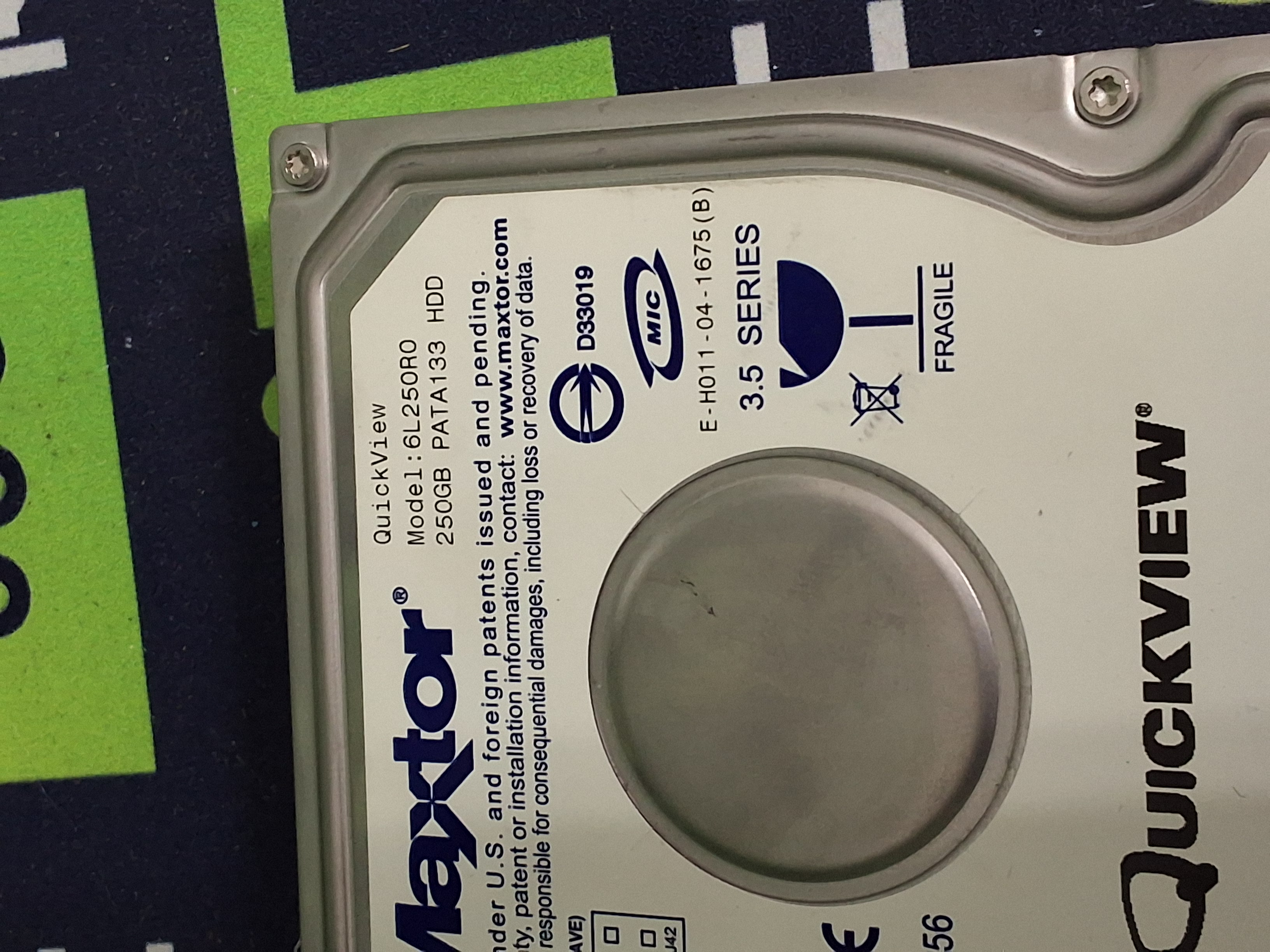 Used MAXTOR 6L250R0 HARD DRIVE 250GB PATA133