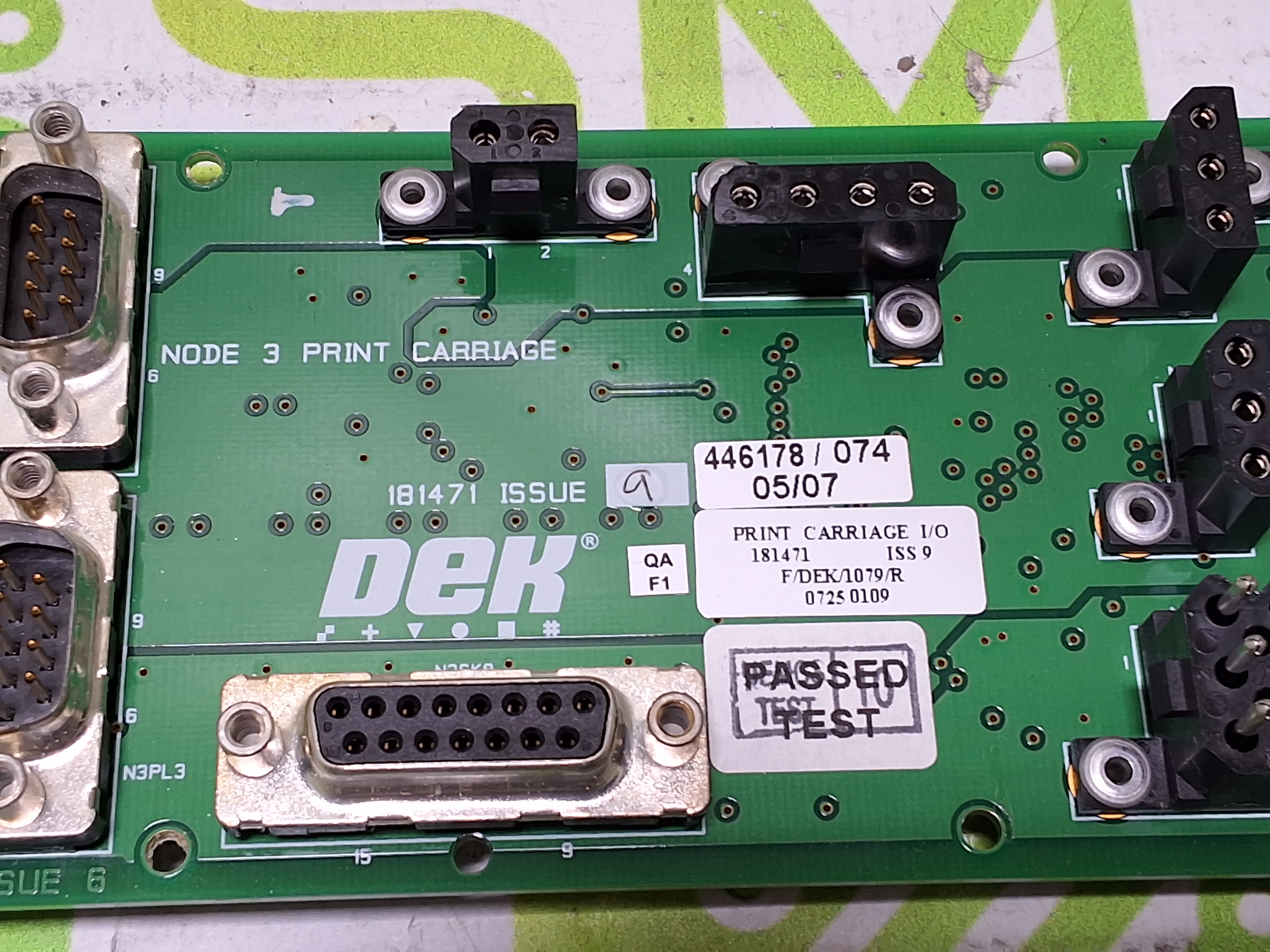 Used DEK 181471 PRINT CARRIAGE I/O CIRCUIT BOARD