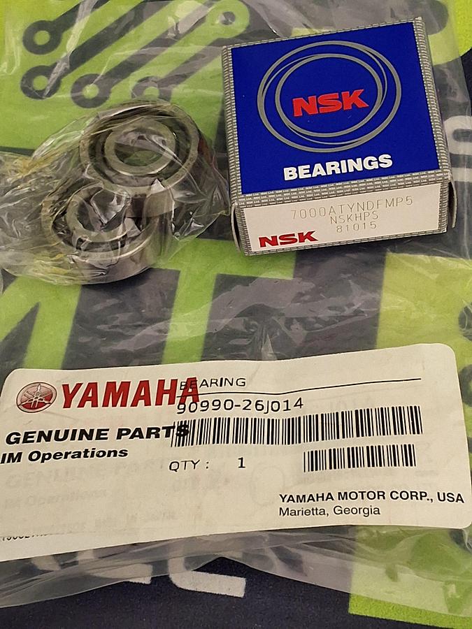 NSK 7000ATYNDFMP5 ANGULAR CONTACT BALL BEARING / YAMAHA 90990-26J014 - LOT OF 2 - BRAND NEW