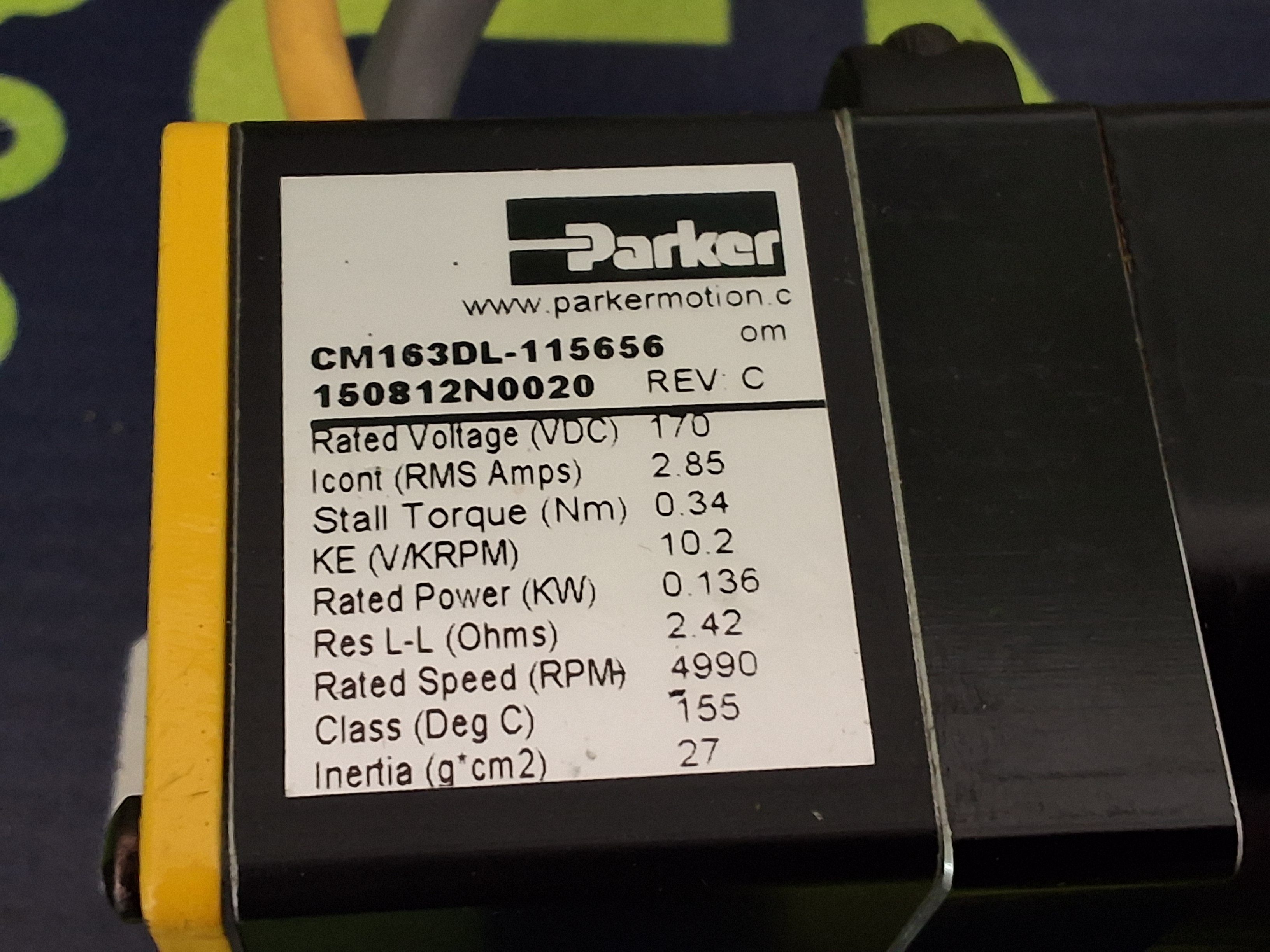 Used PARKER CM163DL-115656 SERVO MOTOR 