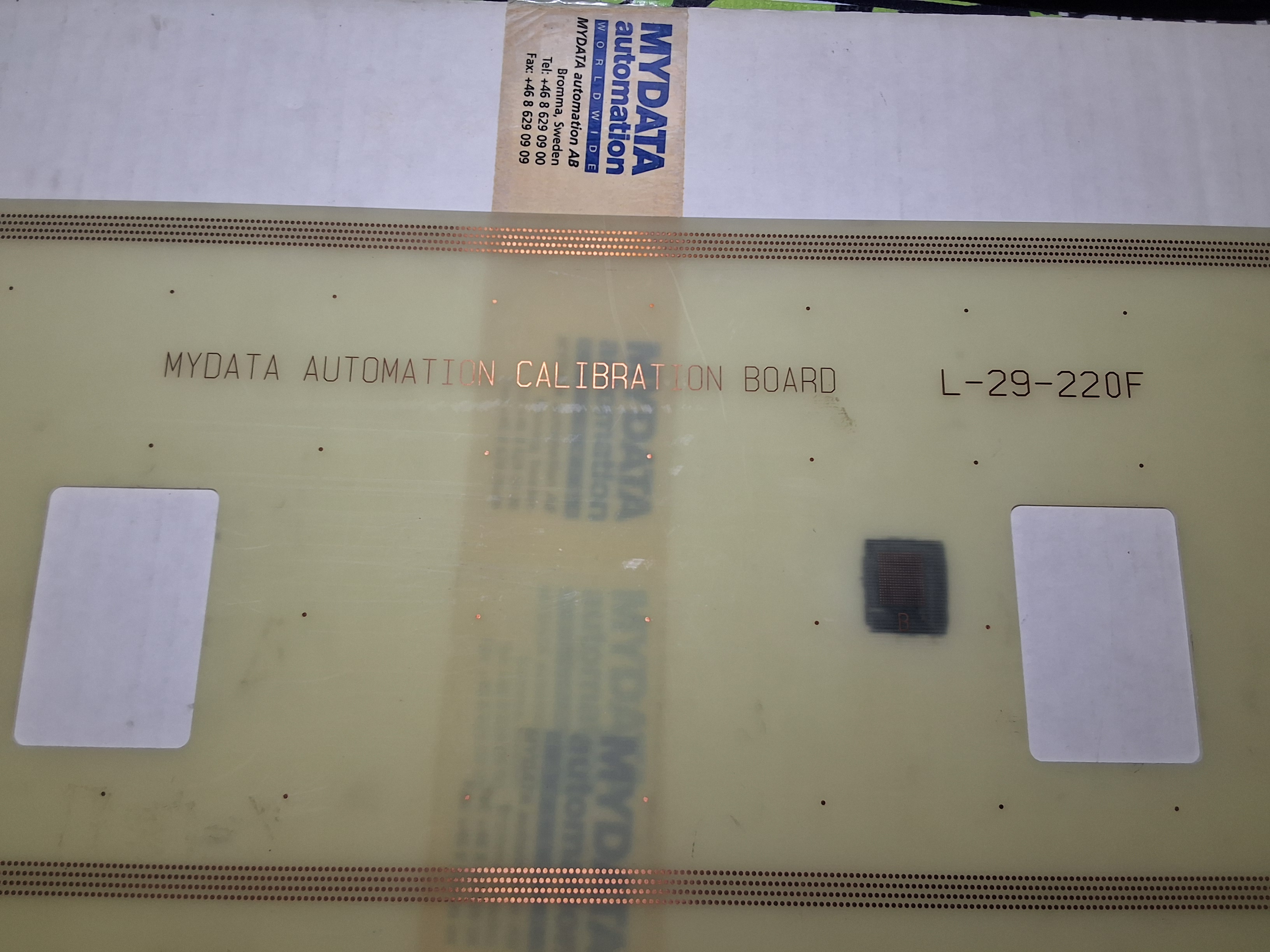Used MYDATA L-29-220F CALIBRATION BOARD