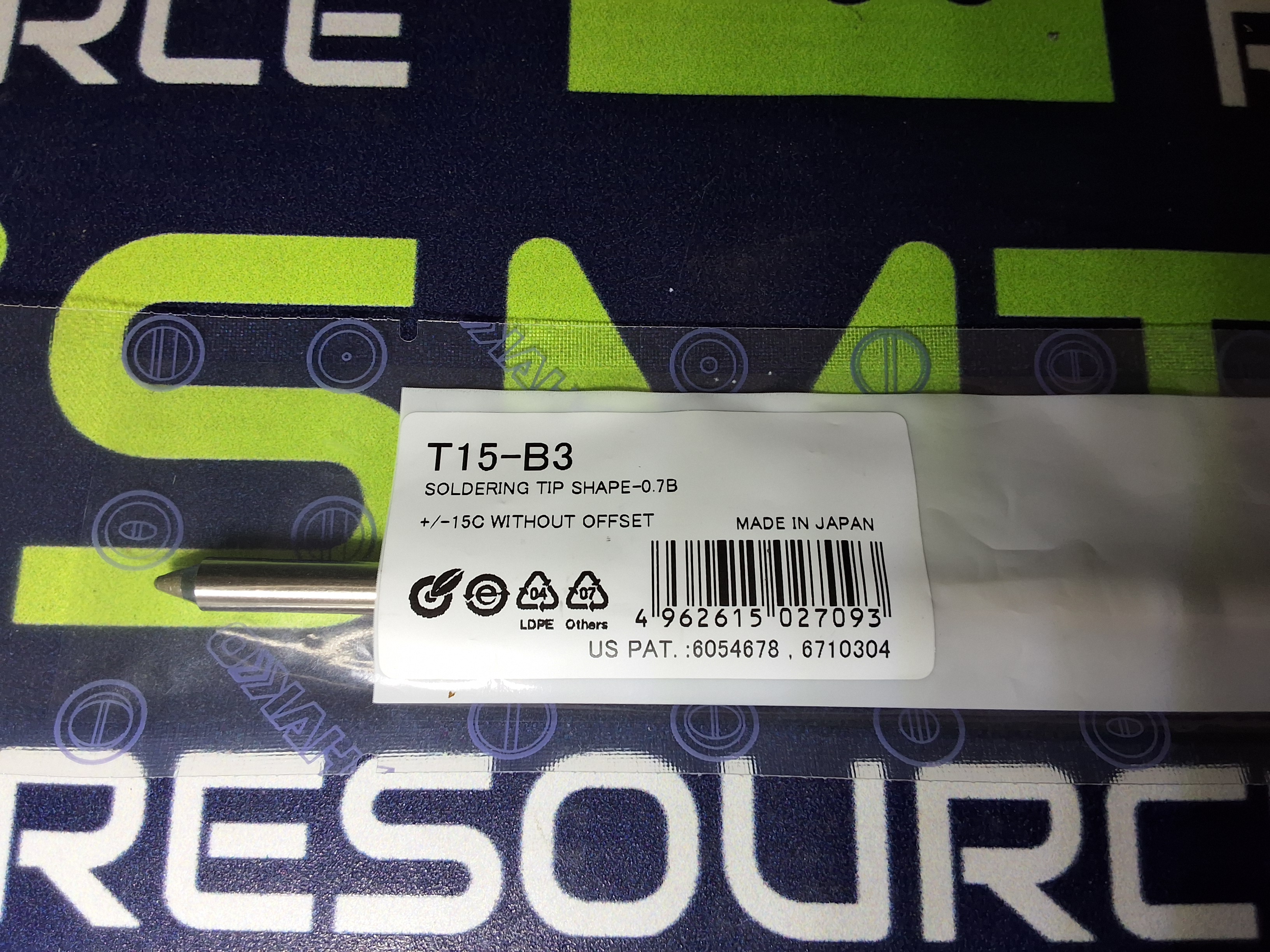 HAKKO T15-B3 SOLDERING TIP; CONICAL 0.7 x 5mm - BRAND NEW