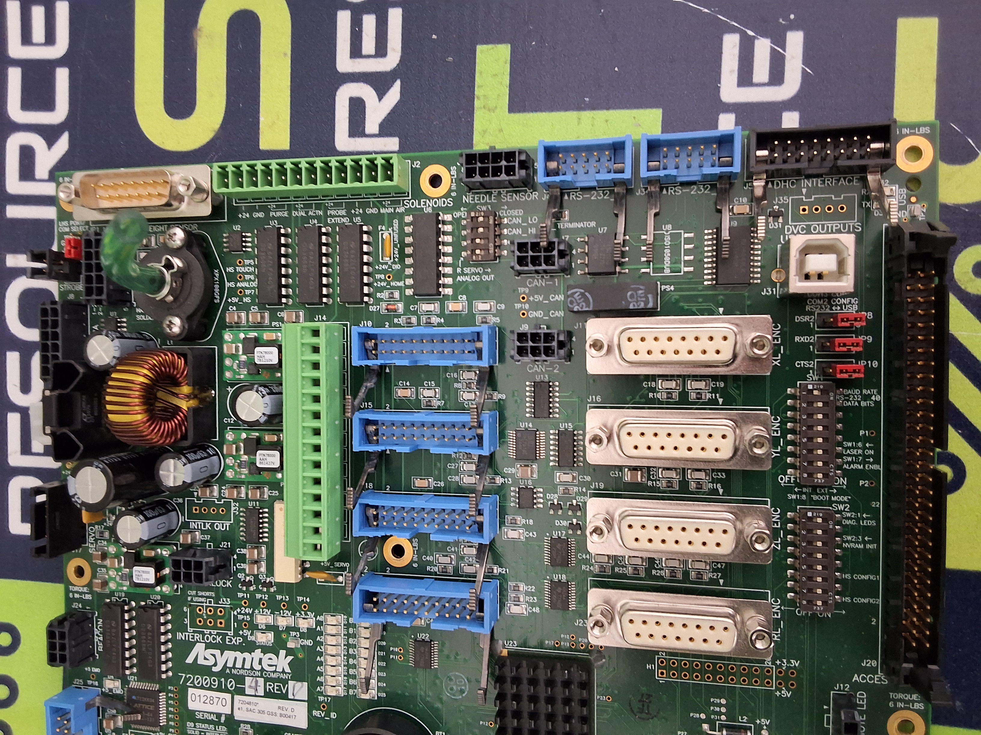Used ASYMTEK NORDSON 7200909 / 7200910 MAIN CONTROL BOARD ASSEMBLY 7204810