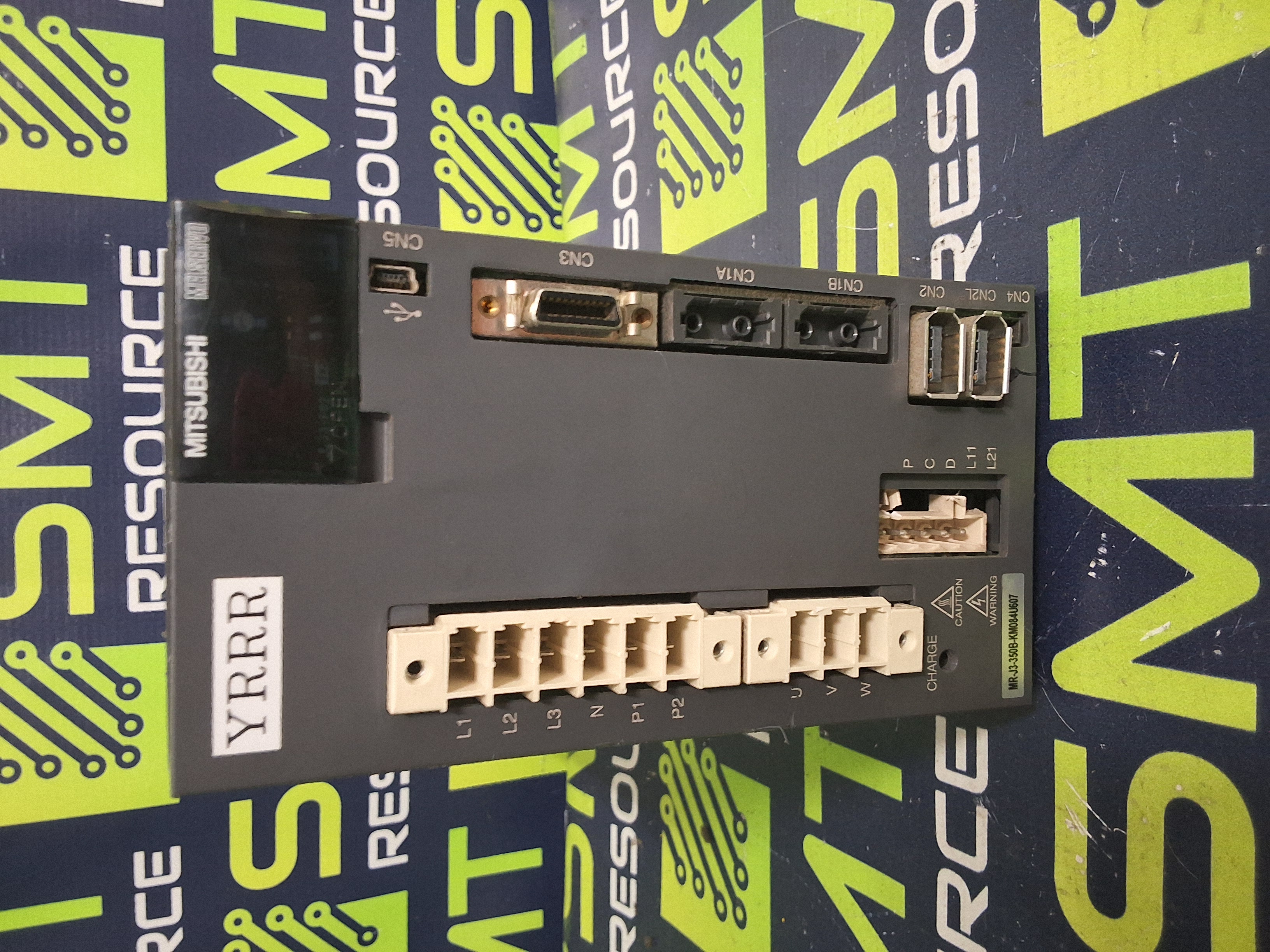 Used MITSUBISHI MR-J3-350B-KM084U607 AC SERVO DRIVE / AMPLIFIER - MELSERVO-J3 SERIES 3.5kW - PARTS ONLY
