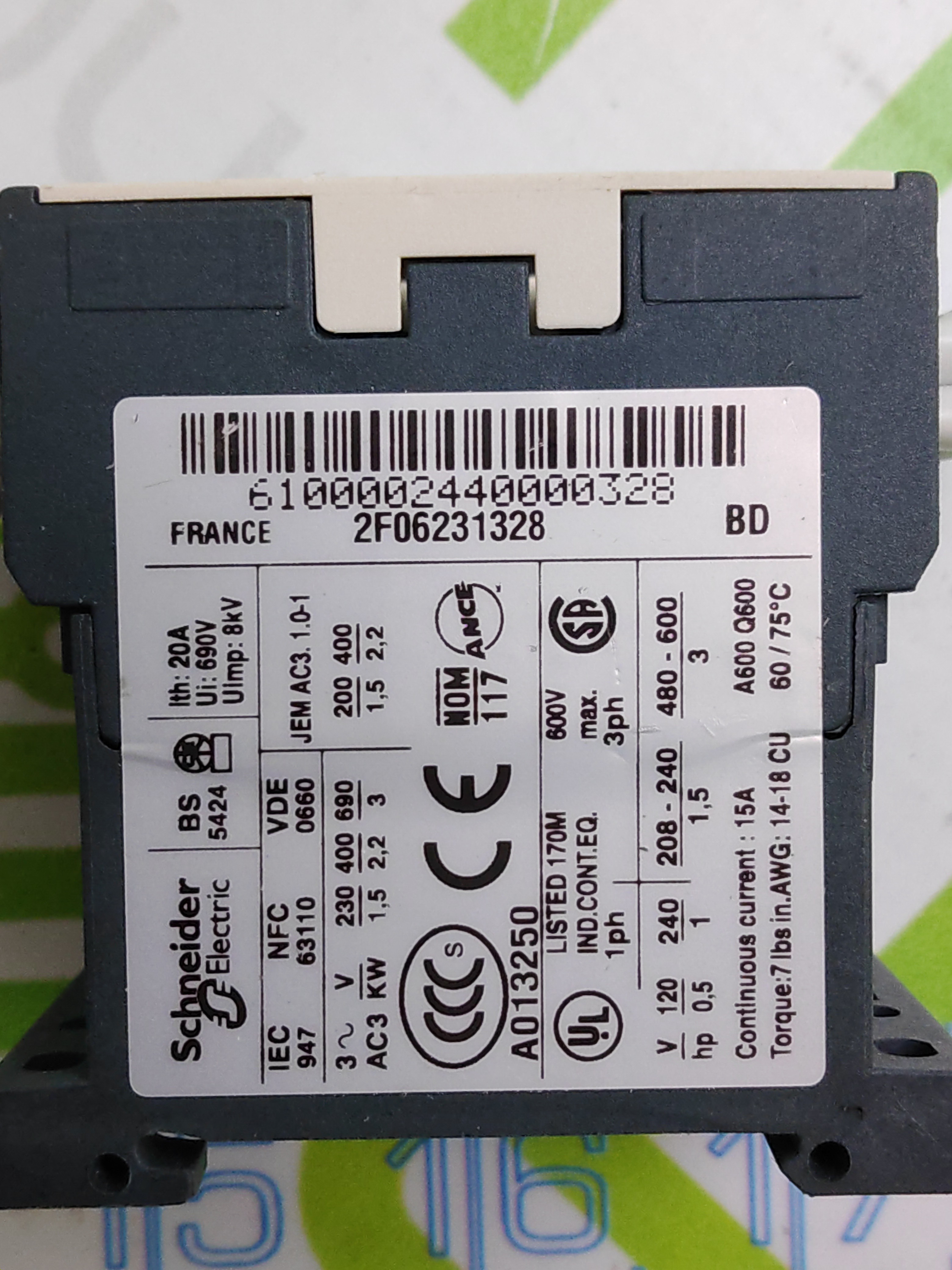 Used TELEMECHANIQUE LP1K06 10BD CONTACTOR