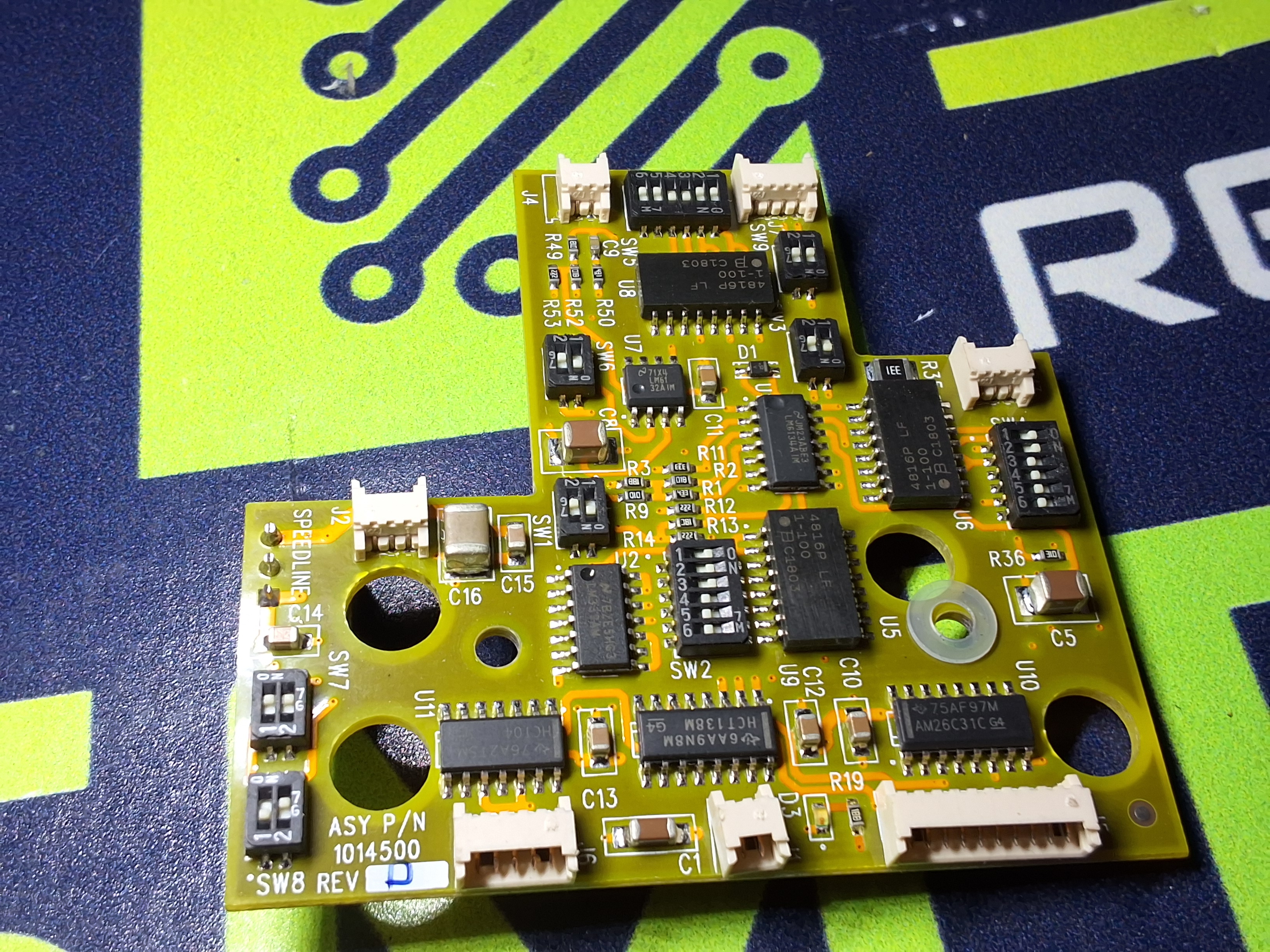 Used SPEEDLINE TECHNOLOGIES 1014500 CAMERA CONTROL PANEL CIRCUIT BOARD