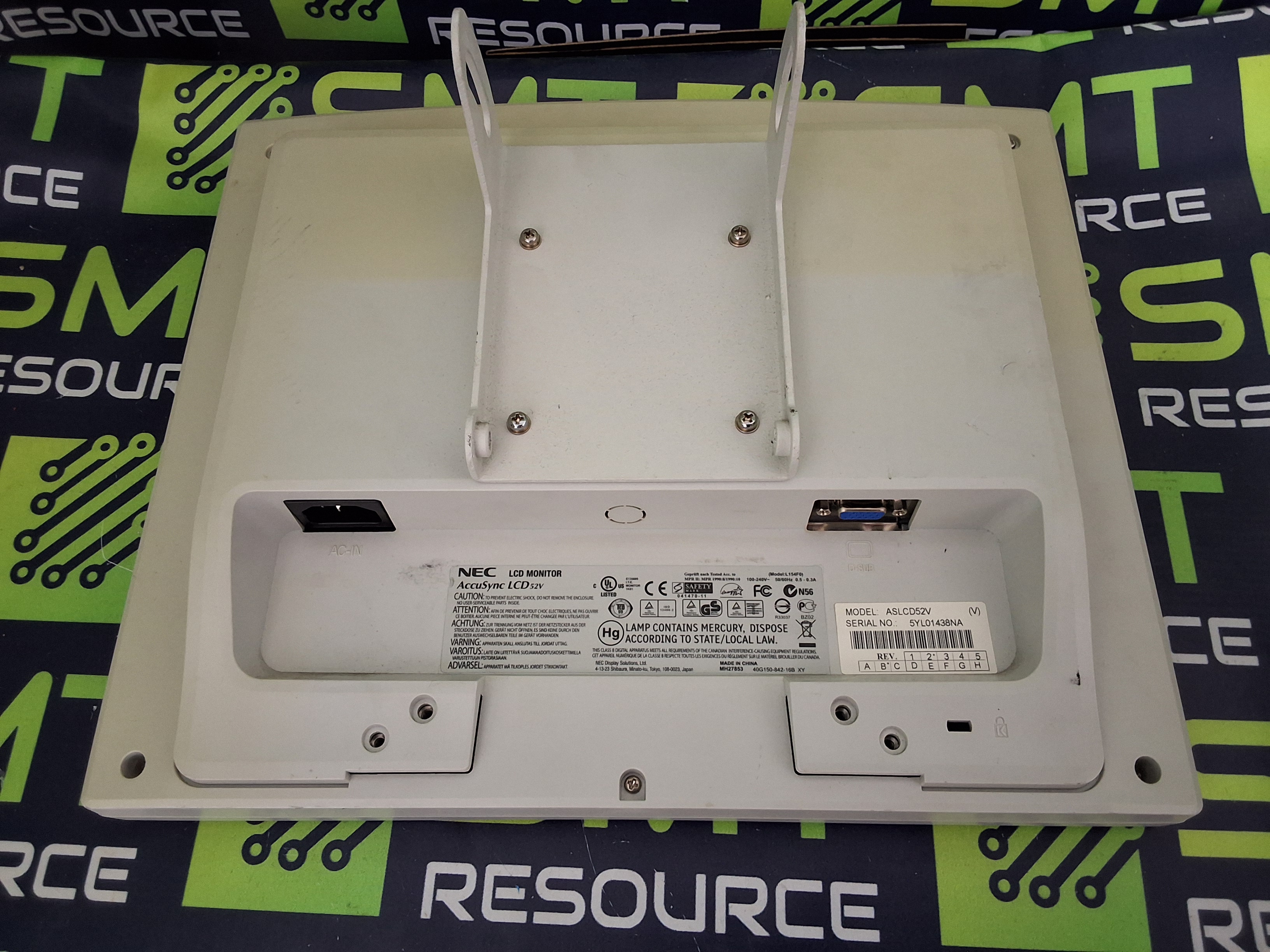 Used NEC AccuSync ASLCD52V FLAT-PANEL LCD MONITOR 52V L154F0
