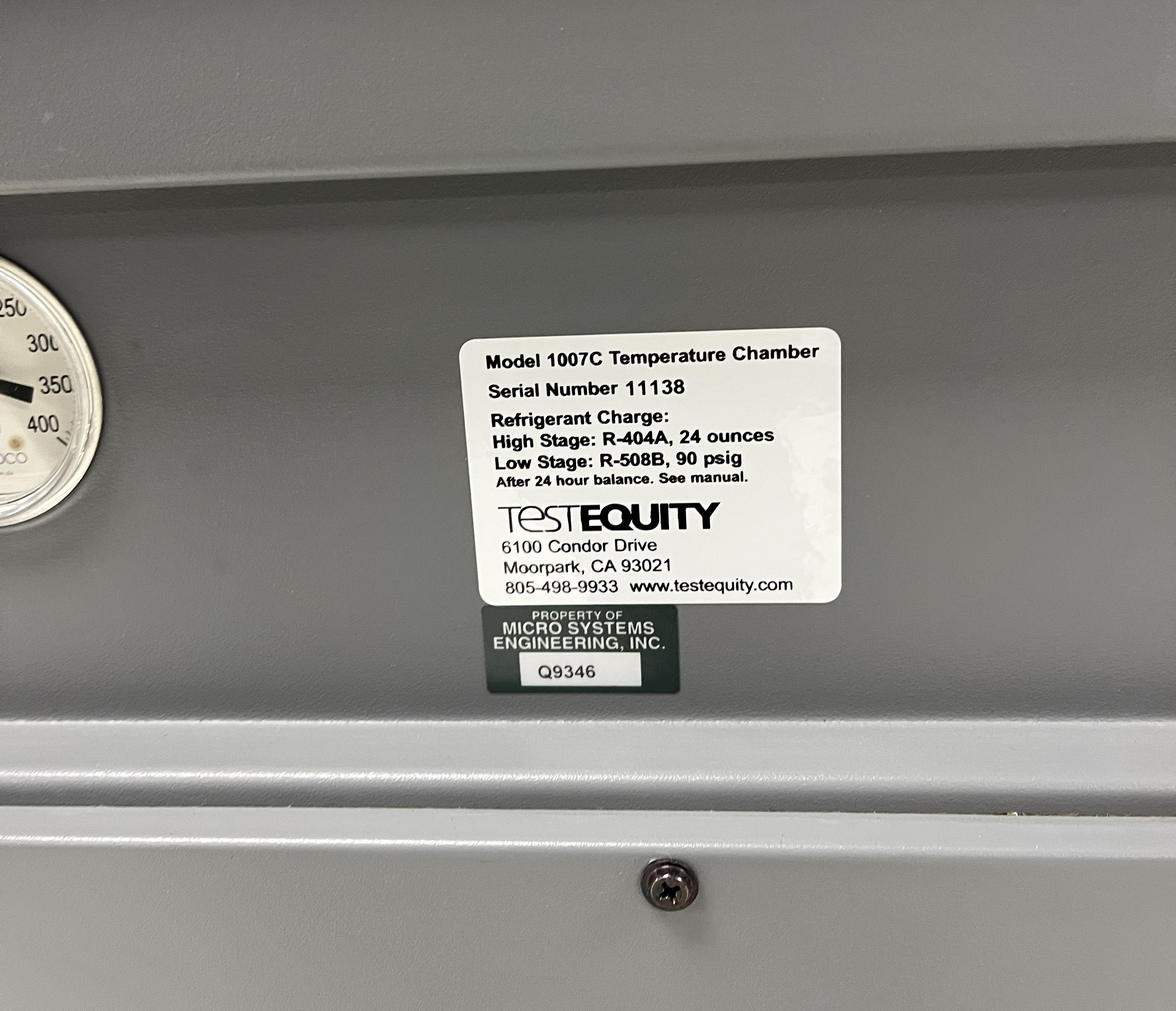 Used Test Equity 1007 Thermal Chamber