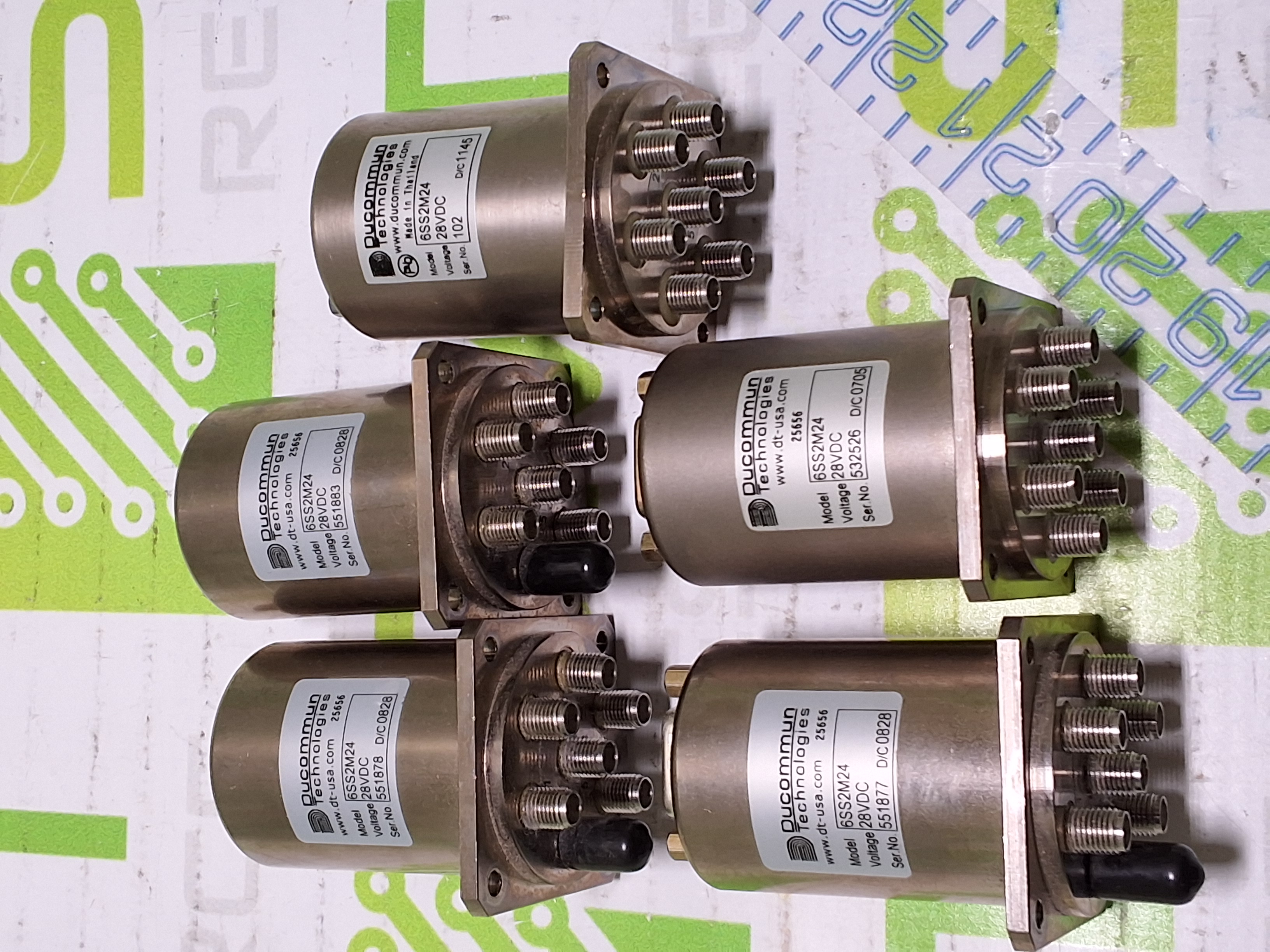 Used DUCOMMUN TECHNOLOGIES 6SS2M24 28VDC MULTI-POSITION RF SWITCH