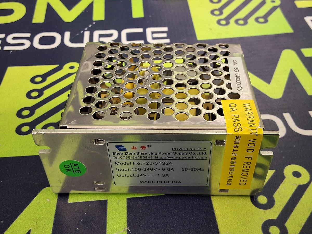 Used SHEN ZHEN SHAN JING F26-31S24 POWER SUPPLY 100-240V 0.6A 50/60Hz
