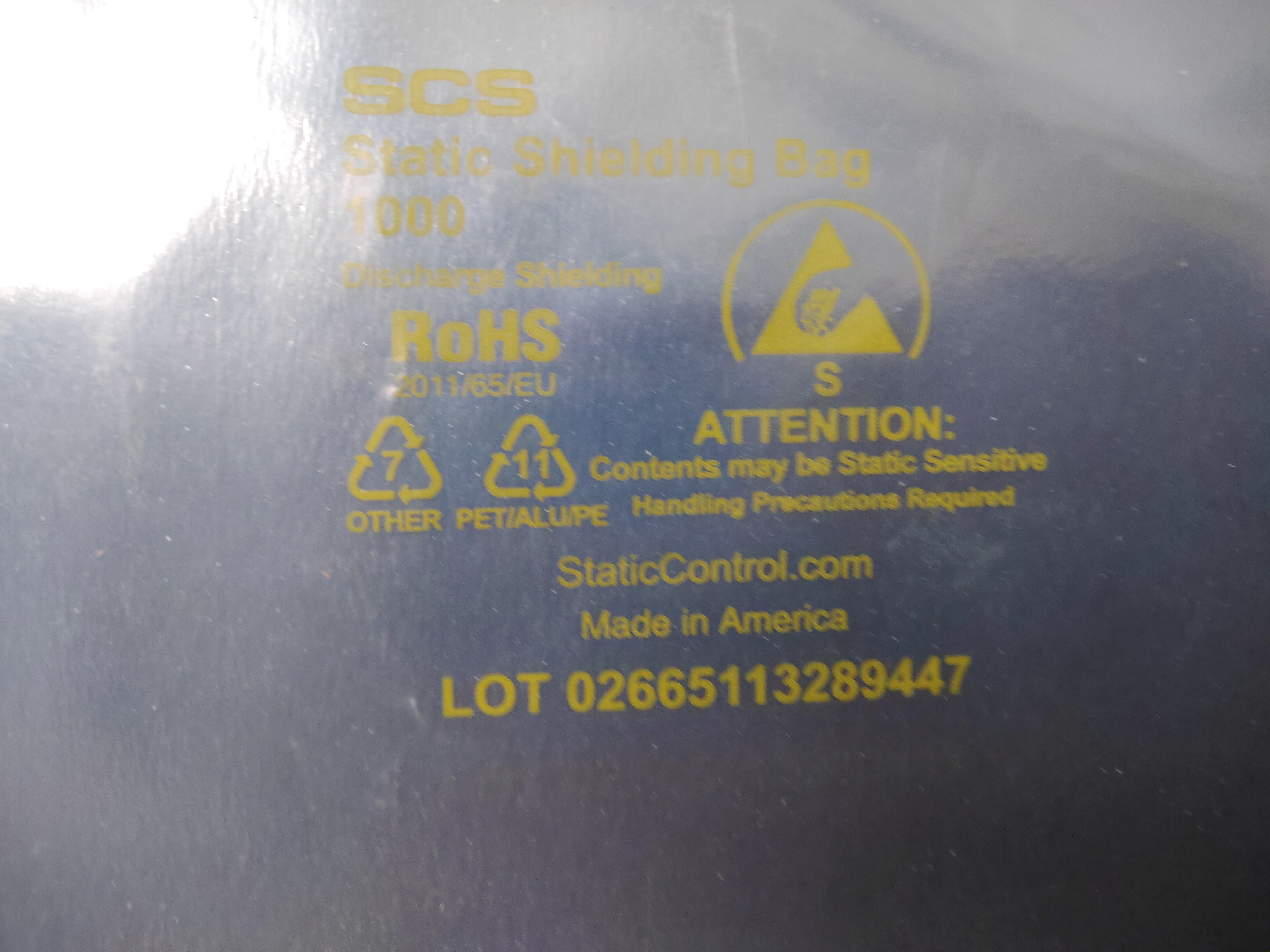 New SCS 3M 6X18 100618 ESD 1000 SERIES ANTISTATIC SHIELDING BAG- PACK ...