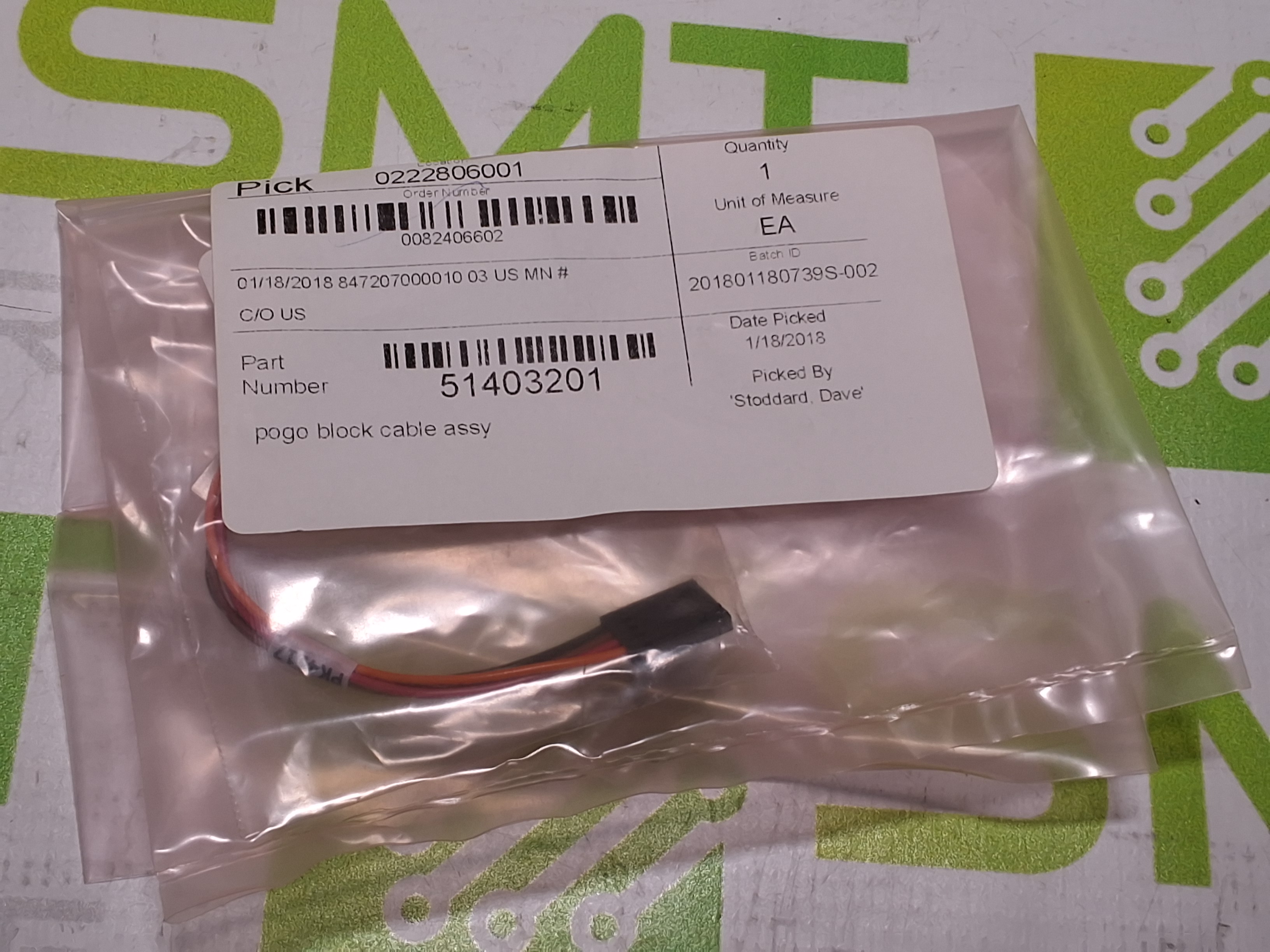 UNIVERSAL INSTRUMENTS 51403201 POGO BLOCK CABLE ASSEMBLY - NEW