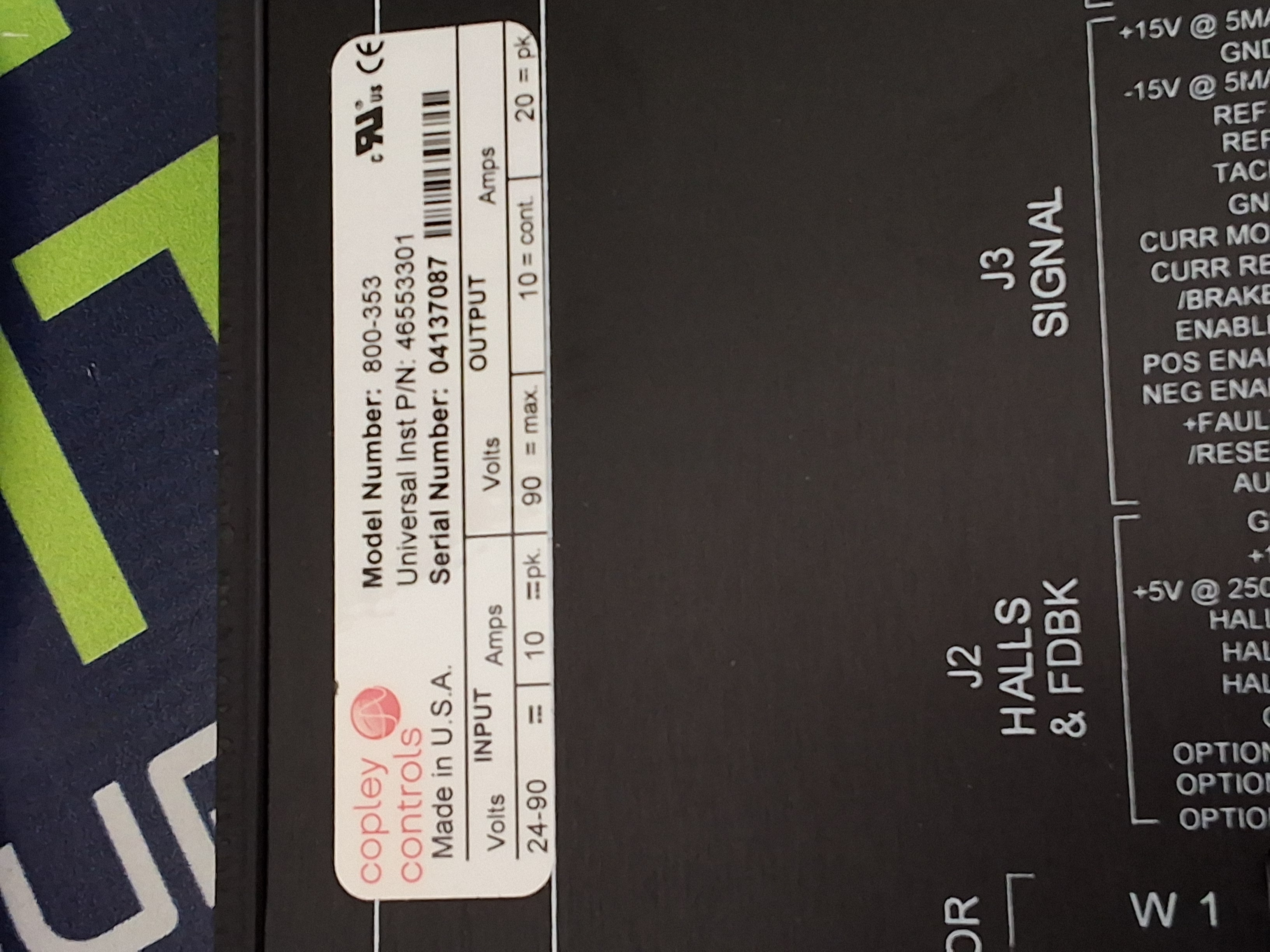 COPLEY CONTROLS 800-353/800353 AMP SERVO BRUSHLESS