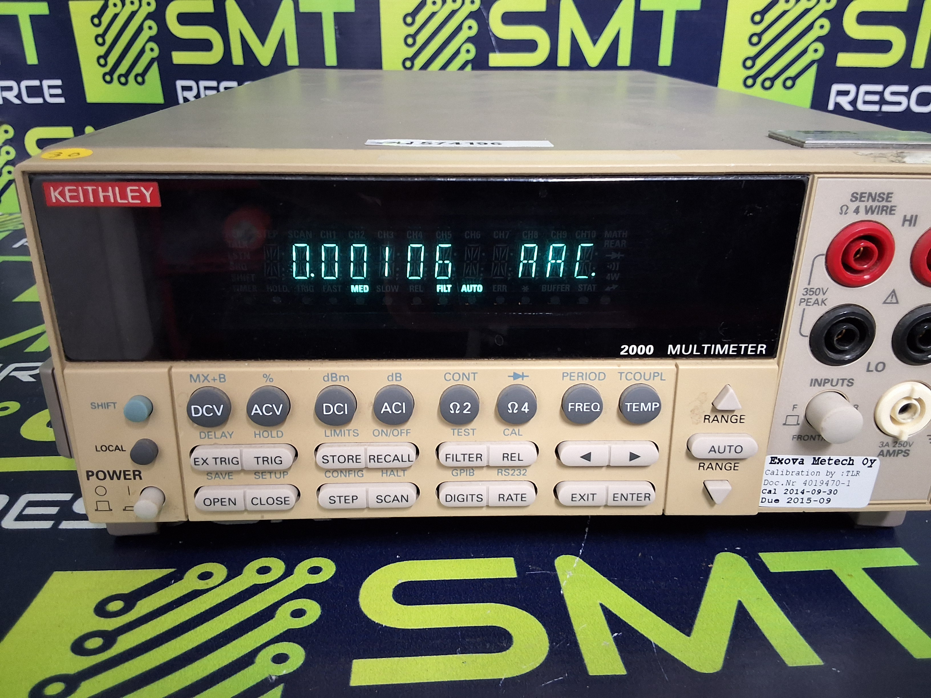 Used KEITHLEY 2000 MULTIMETER 6½-digit HIGH PERFORMANCE BENCHTOP DIGITAL MULTIMETER (DMM)