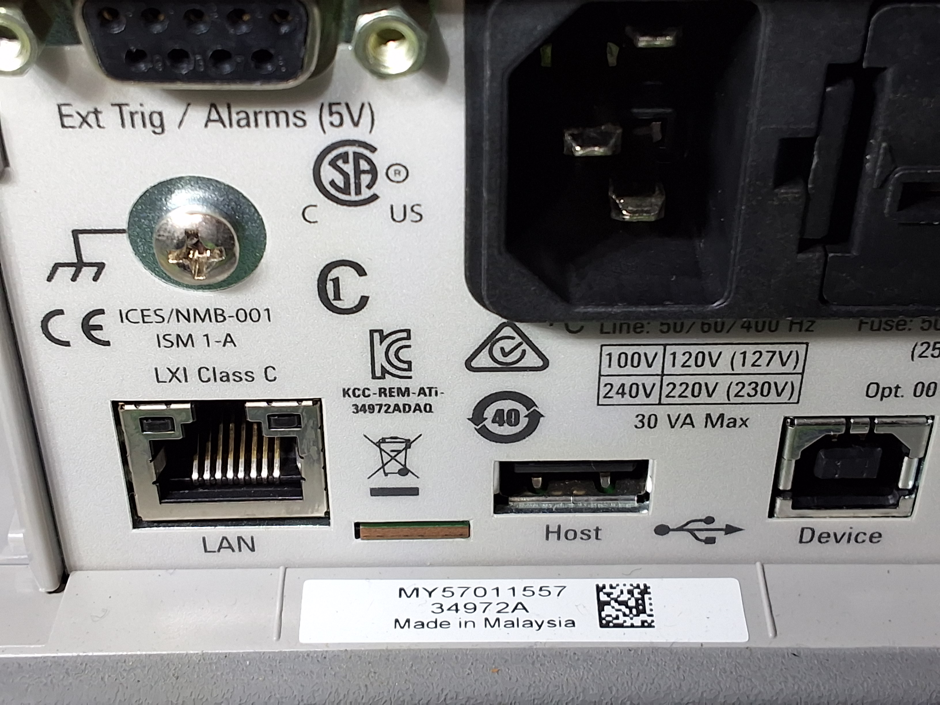 Used KEYSIGHT / AGILENT 34972A LXI DATA ACQUISITION / SWITCH UNIT