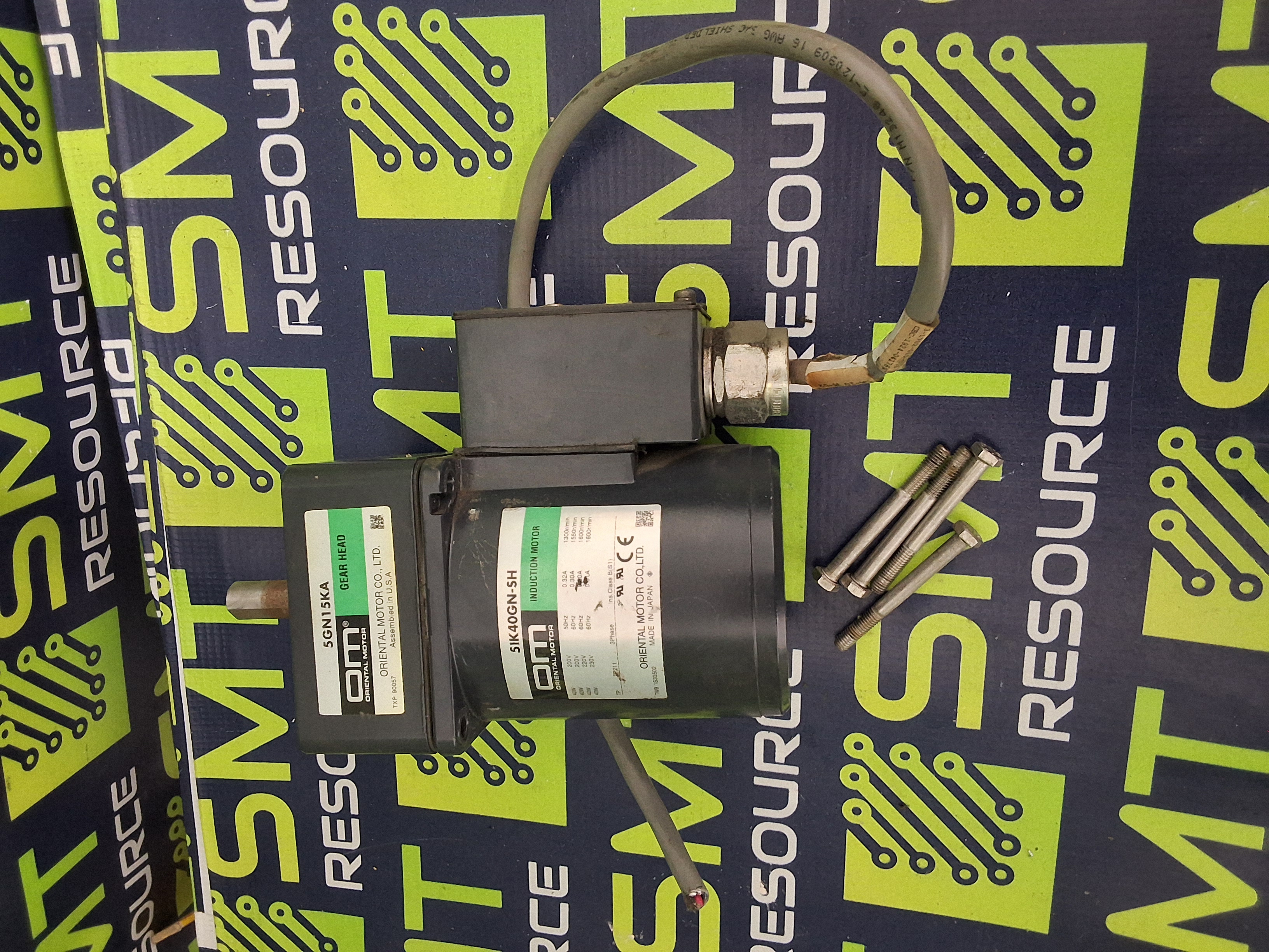Used ORIENTAL MOTOR 5IK40GN-SH INDUCTION MOTOR WITH 5GN15KA GEAR HEAD