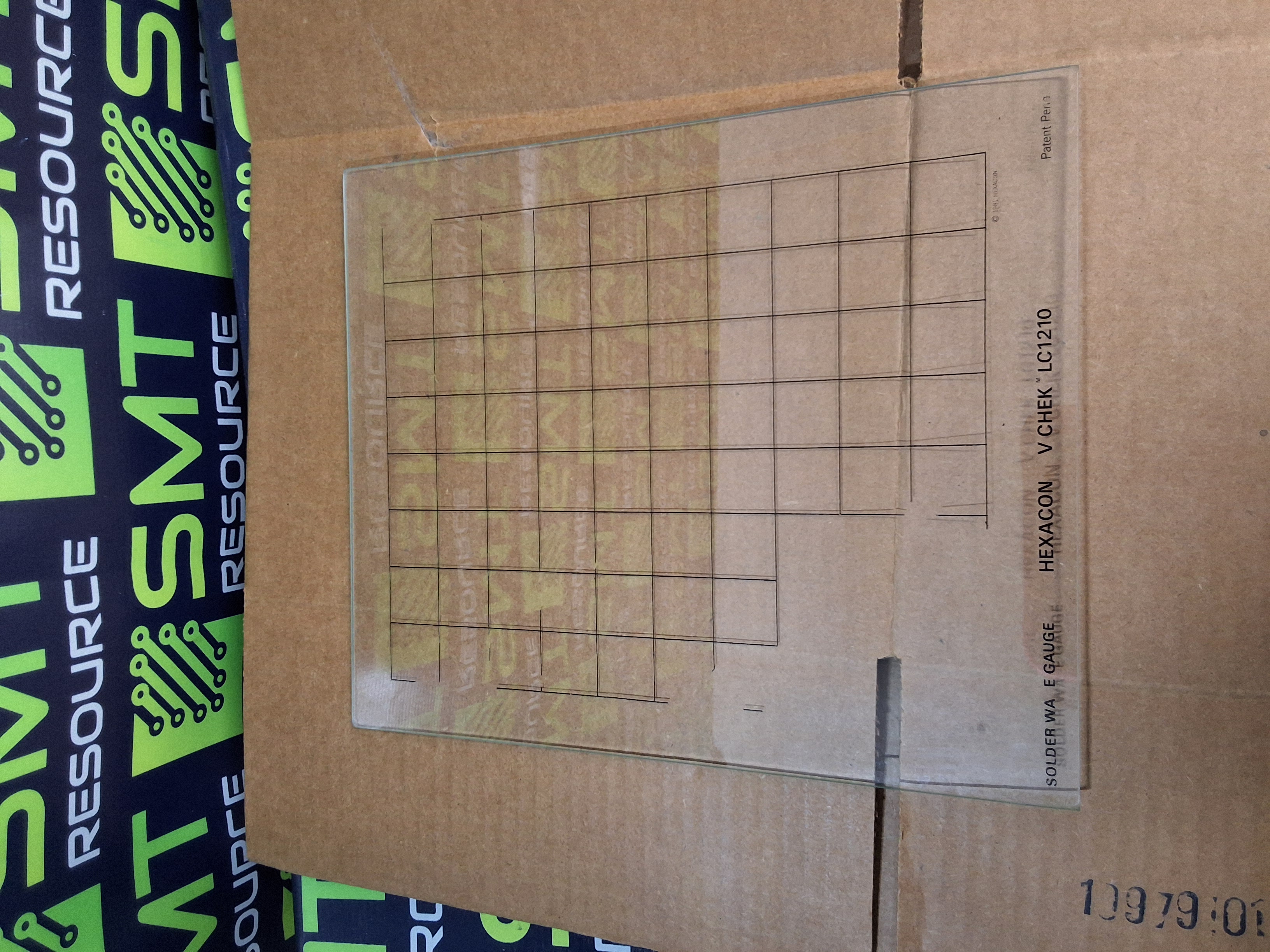 Used HEXACON LC1210 LEV CHEK WAVE SOLDERING GLASS GAUGE 12 x 10 x 1/8