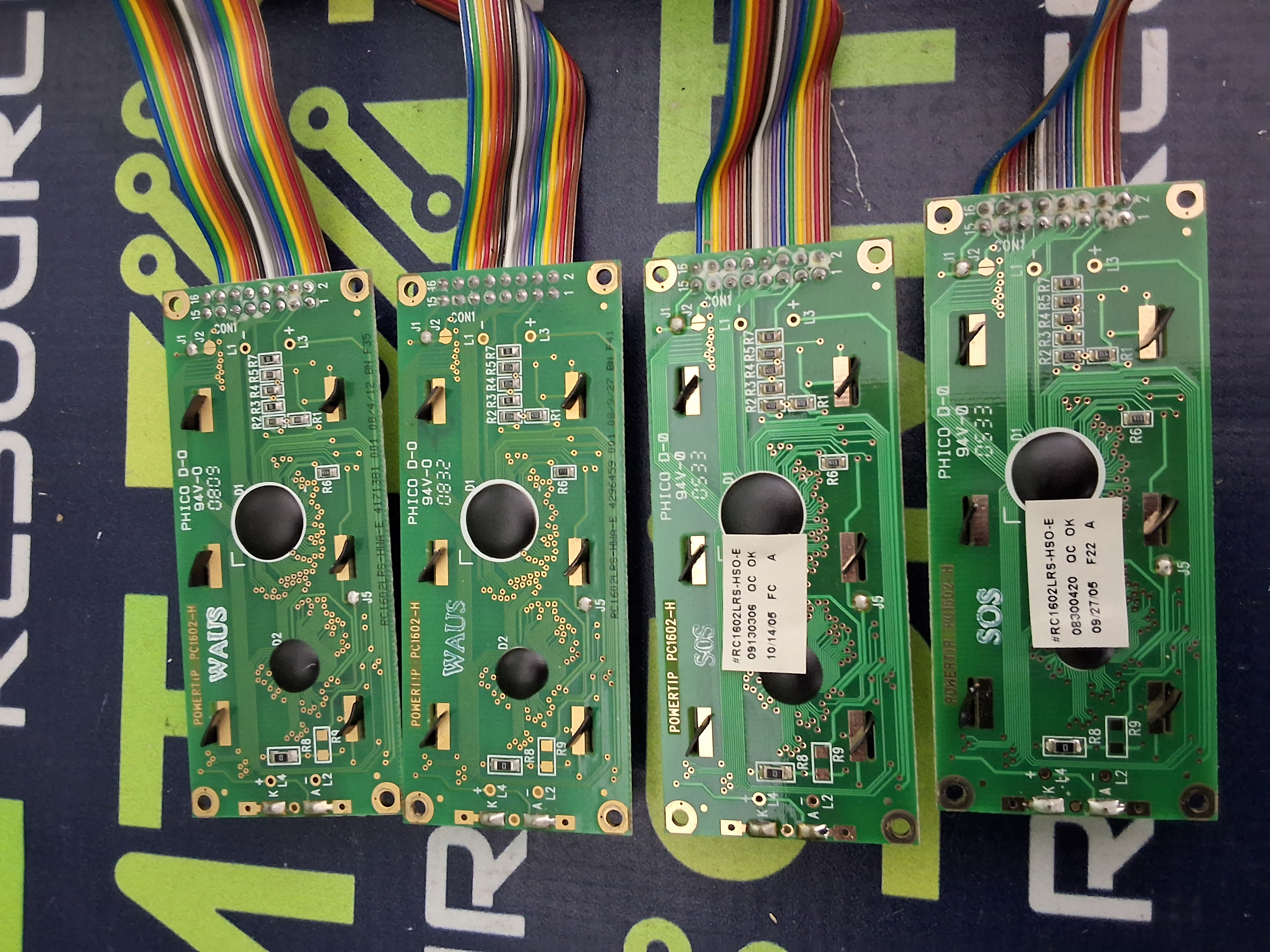 Used POWERTIP PC1602-H LCD DISPLAY PANEL WITH RIBBON CABLE