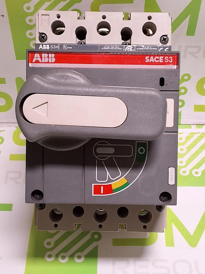 Used ABB SACE S3 S3H 90A 3-POLE CIRCUIT BREAKER 600VAC