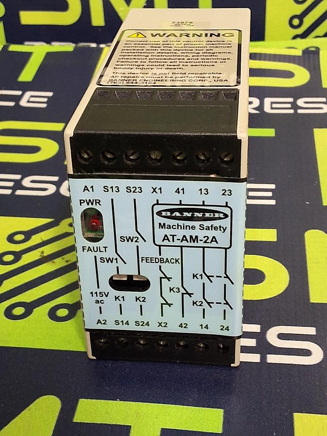Used BANNER AT-AM-2A SAFETY RELAY MODULE