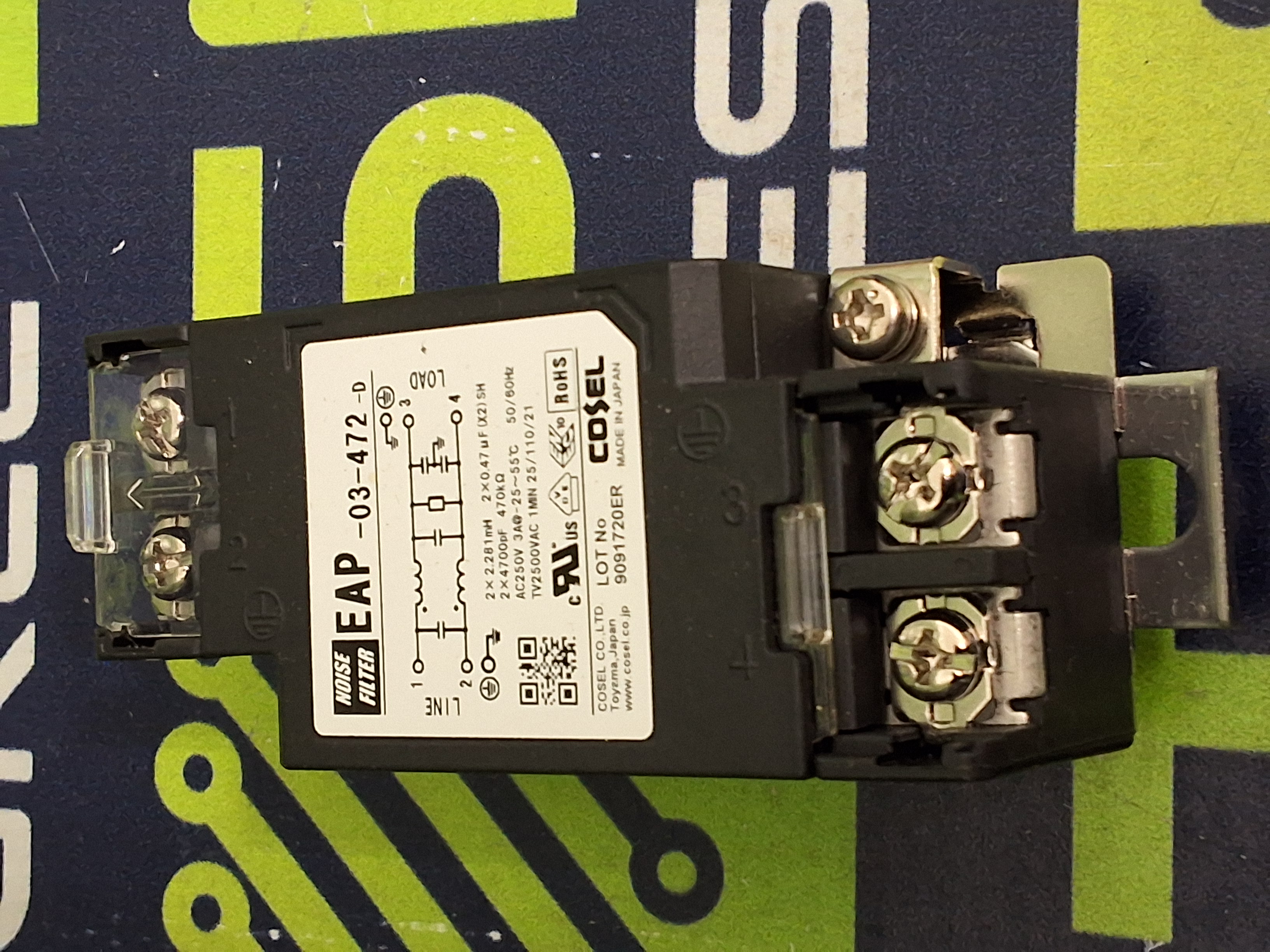 Used COSEL EAP-03-472-D NOISE FILTER 250VAC 3A