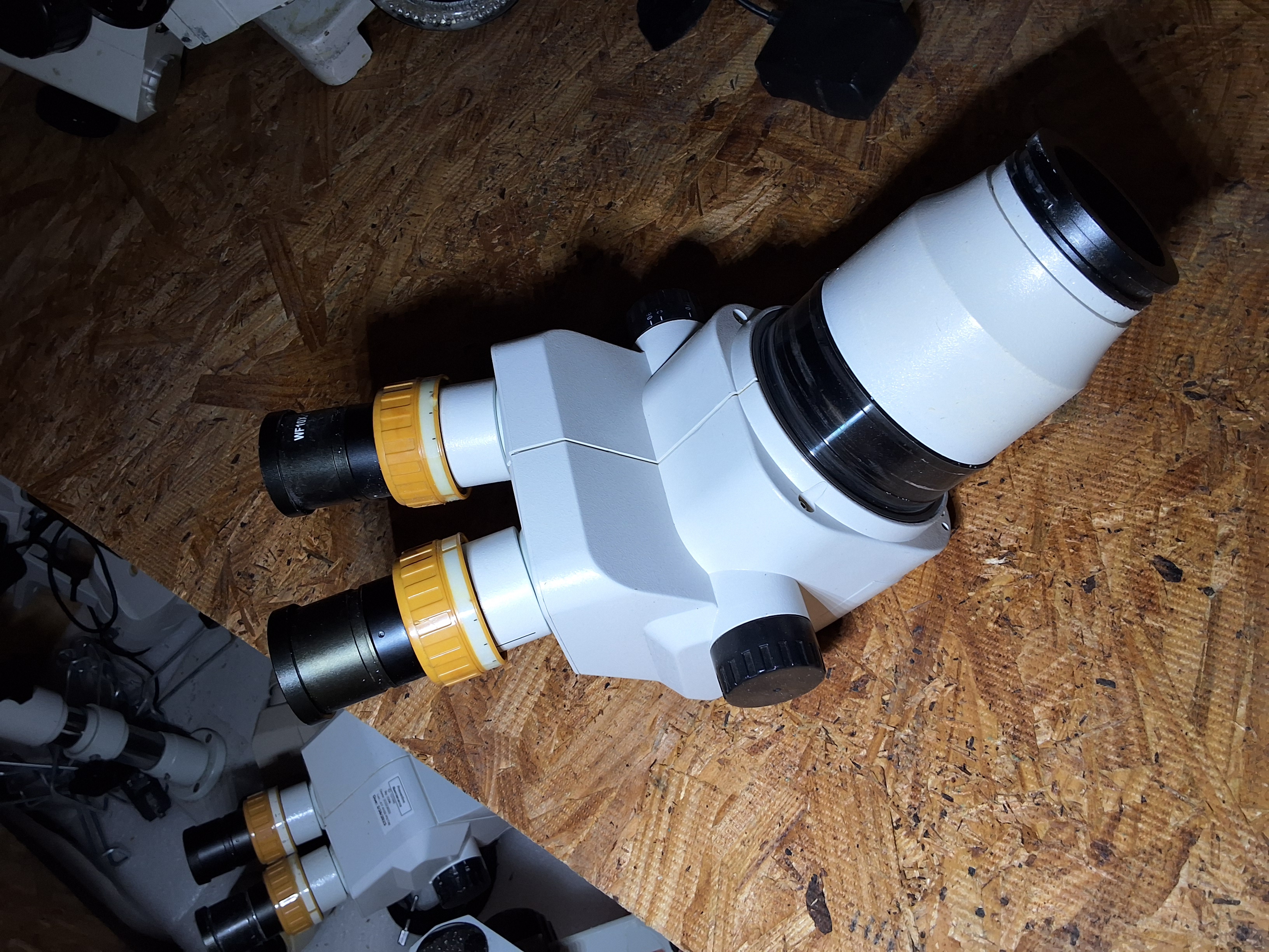 Used AMSCOPE SW SERIES MICROSCOPE WITH LED RING LIGHT AND BOOM STAND