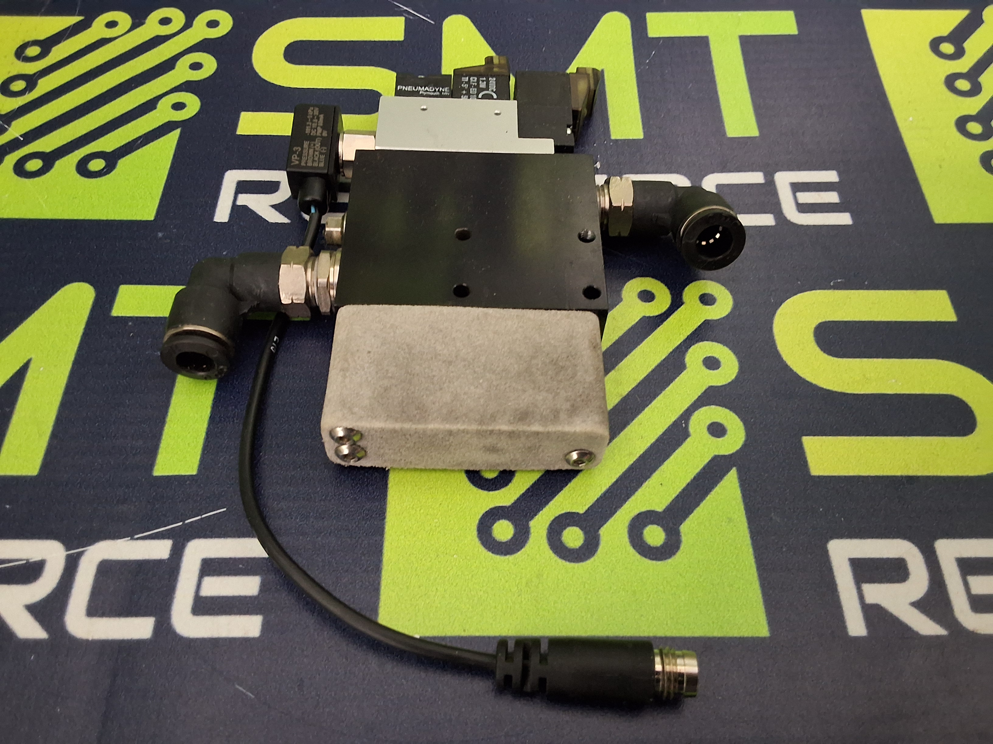 Used EDCO USA DER18-10LX1-SB24D-NR-VP3 SOLENOID CONTROLLED VACUUM PUMP & VALVE ASSEMBLY 24VDC 