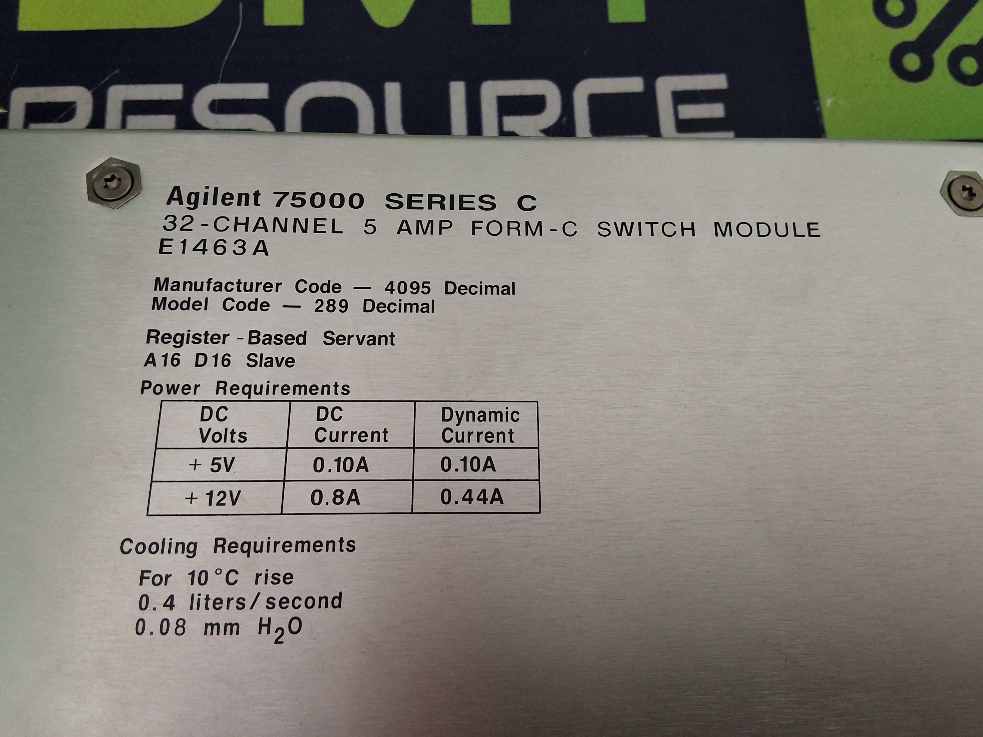 Used AGILENT 75000 SERIES C E1463A 32-CHANNEL 5 AMP FORM - C SWITCH MODULE