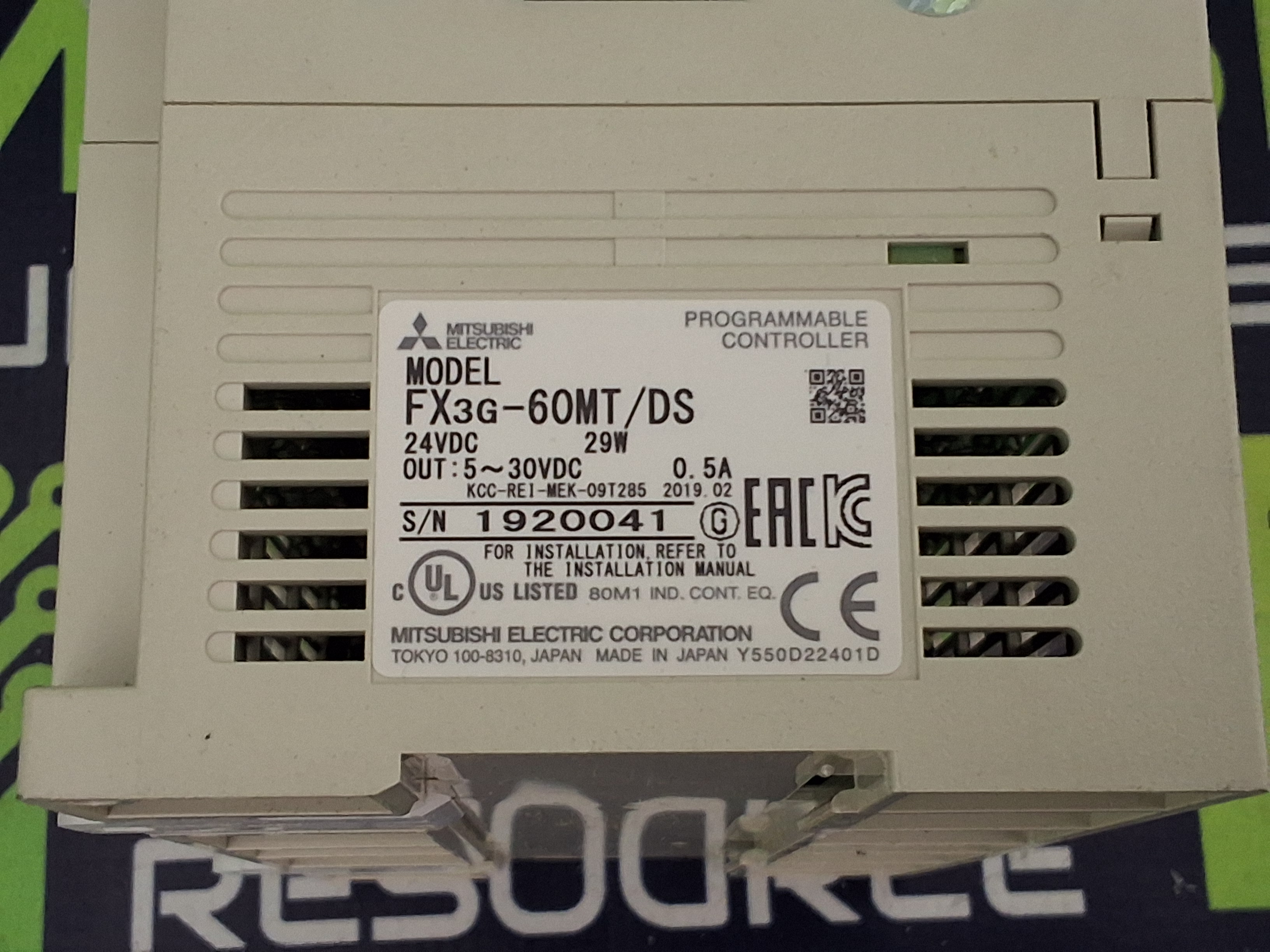 Used MITSUBISHI FX3G-60M PROGRAMMABLE LOGIC CONTROLLER PLC MELSEC SERIES