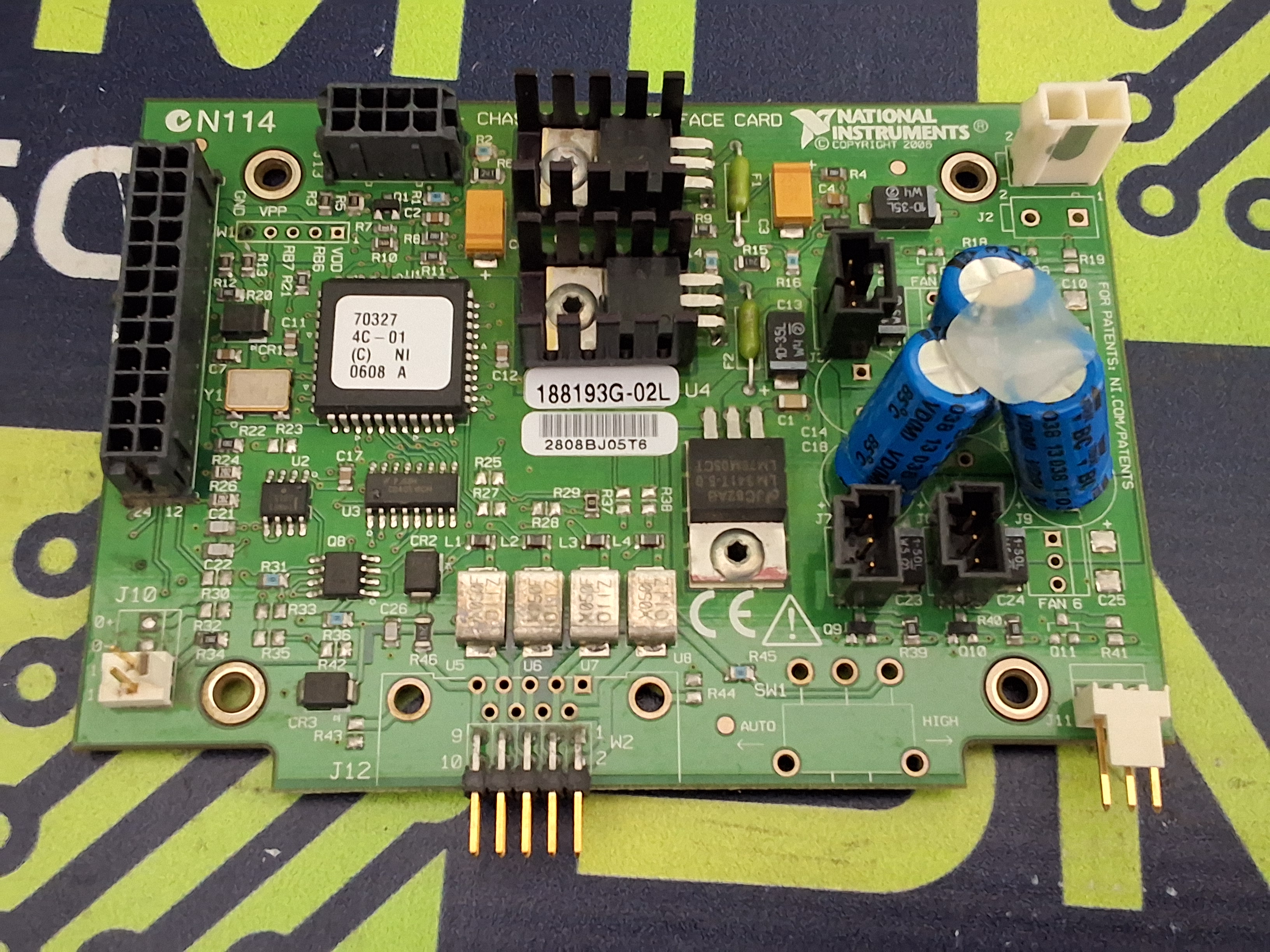 Used NATIONAL INSTRUMENTS 188195D-01 PXI CHASSIS FAN INTERFACE CARD 188193G-02L