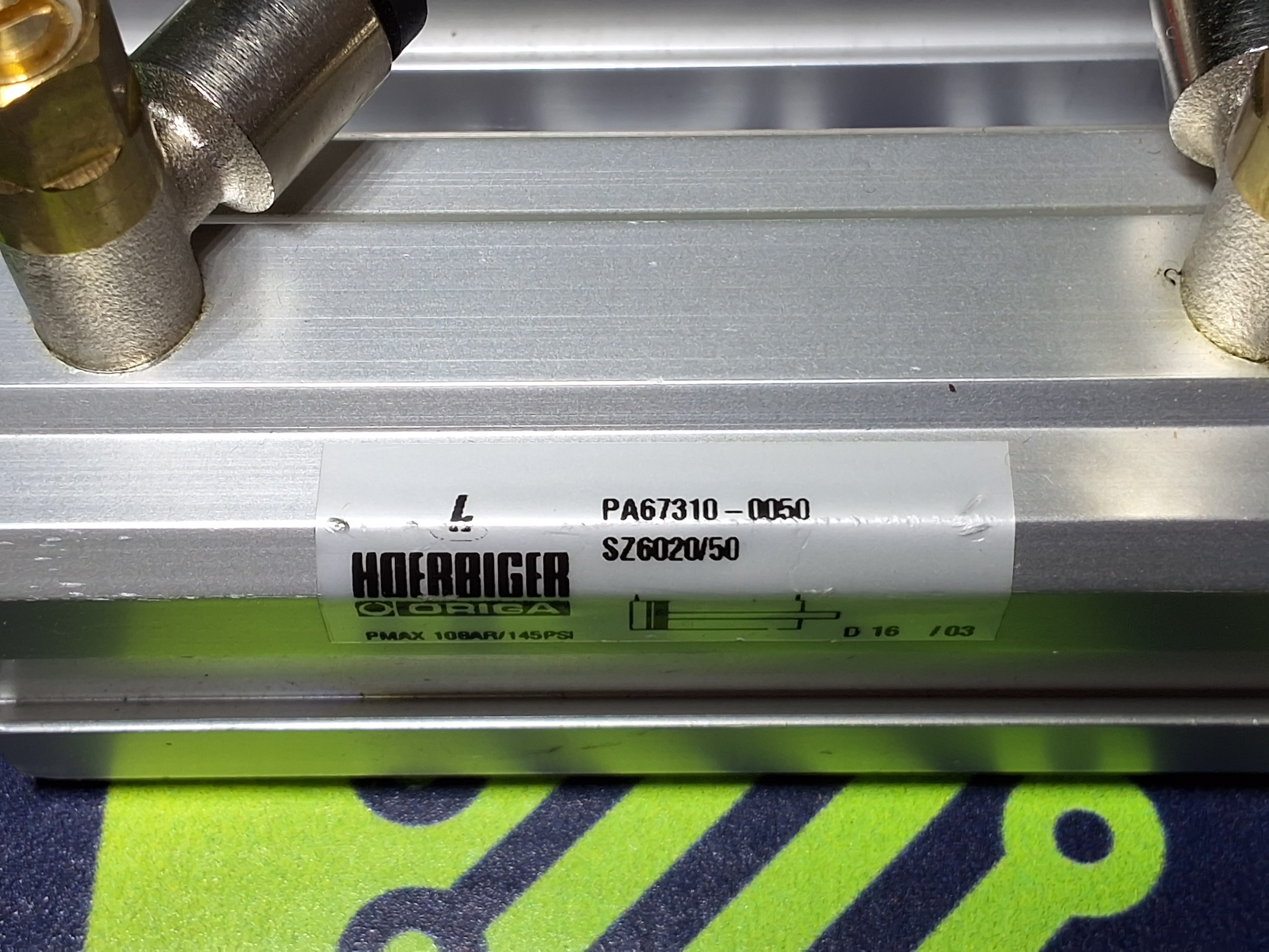 Used HOERBIGER ORIGA PA67310-0050 CYLINDER Pmax: 10bar/145psi 