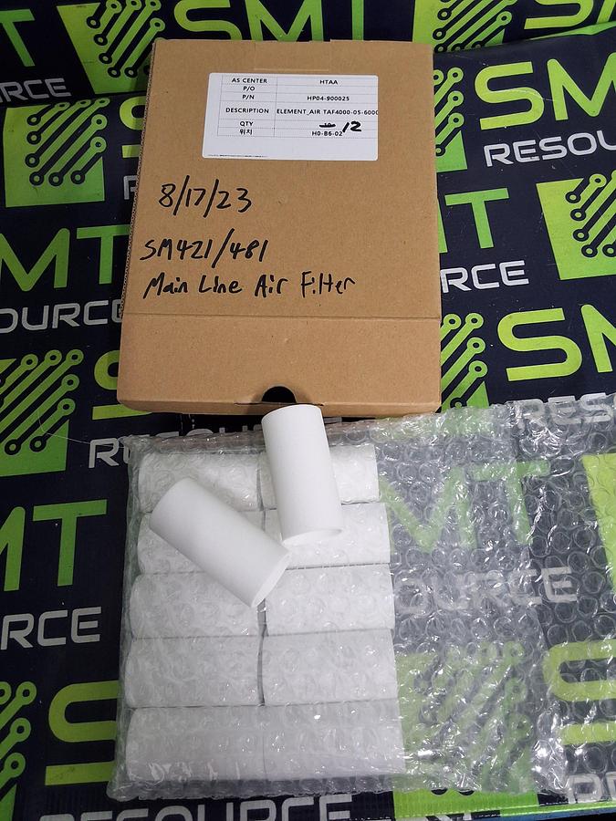 ELEMENT_AIR HP04-900025 MAIN LINE AIR FILTER FOR SM421/SM481 SMT MACHINES - LOT OF 12 - BRAND NEW