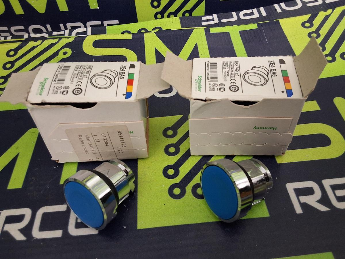 SCHNEIDER ELECTRIC ZB4BA6 BLUE PUSHBUTTON HEAD - LOT OF 2 - BRAND NEW