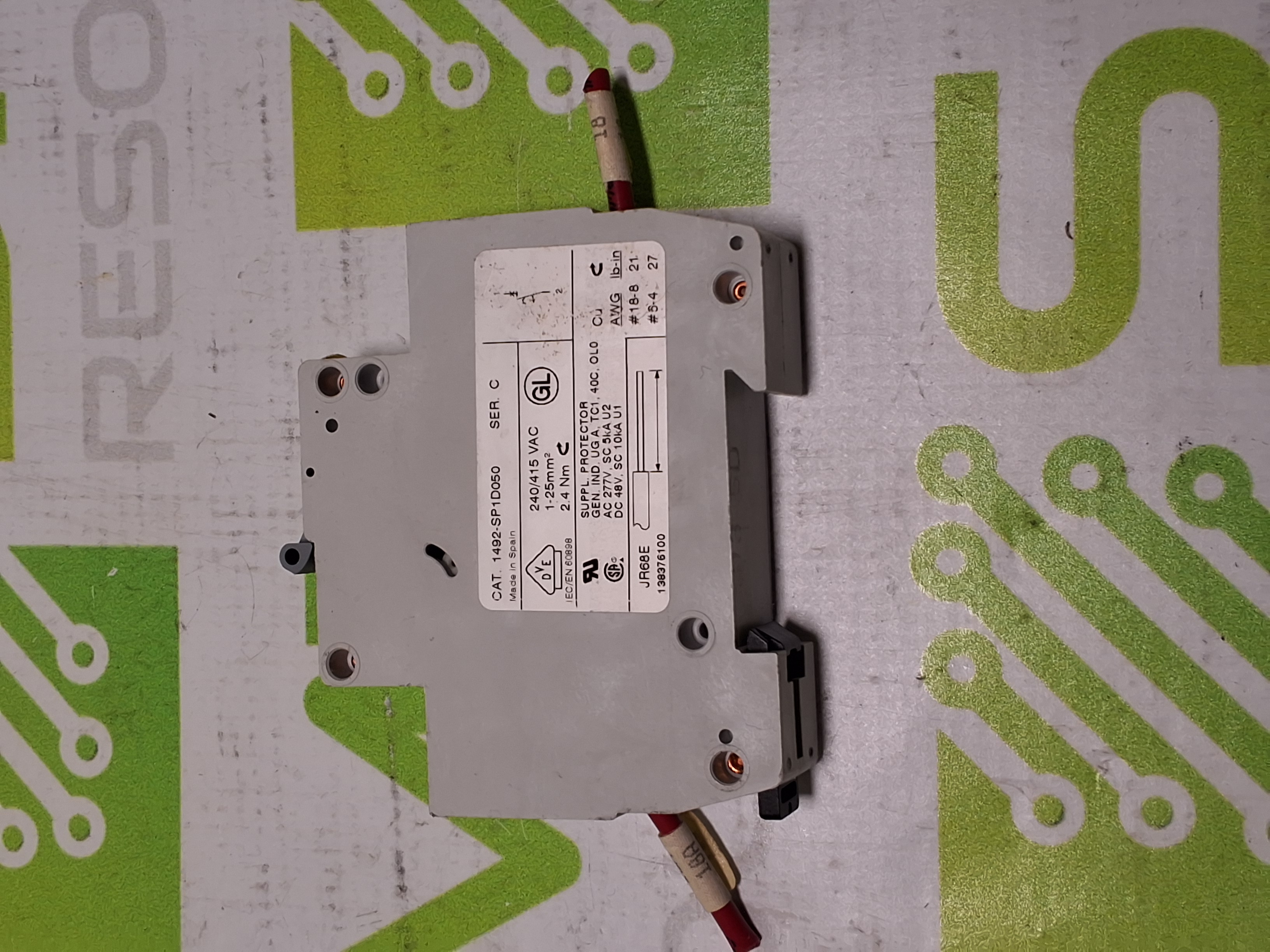 Used ALLEN-BRADLEY 1492-SP1D050 CIRCUIT BREAKER