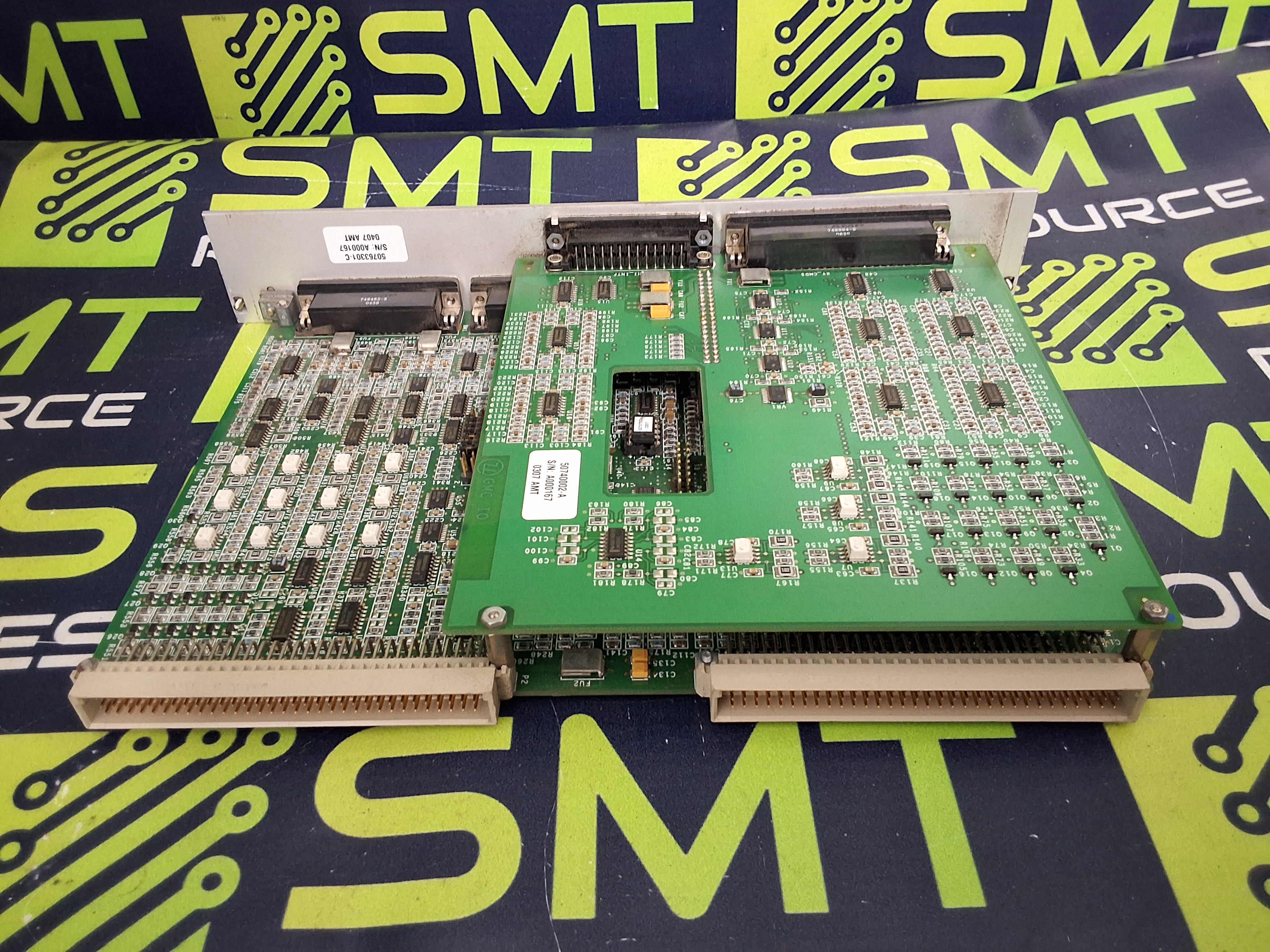 Used UNIVERSAL INSTRUMENTS 50763004 / 50762904 GMC BOARD WITH 50740002 GMC I/O MODULE 