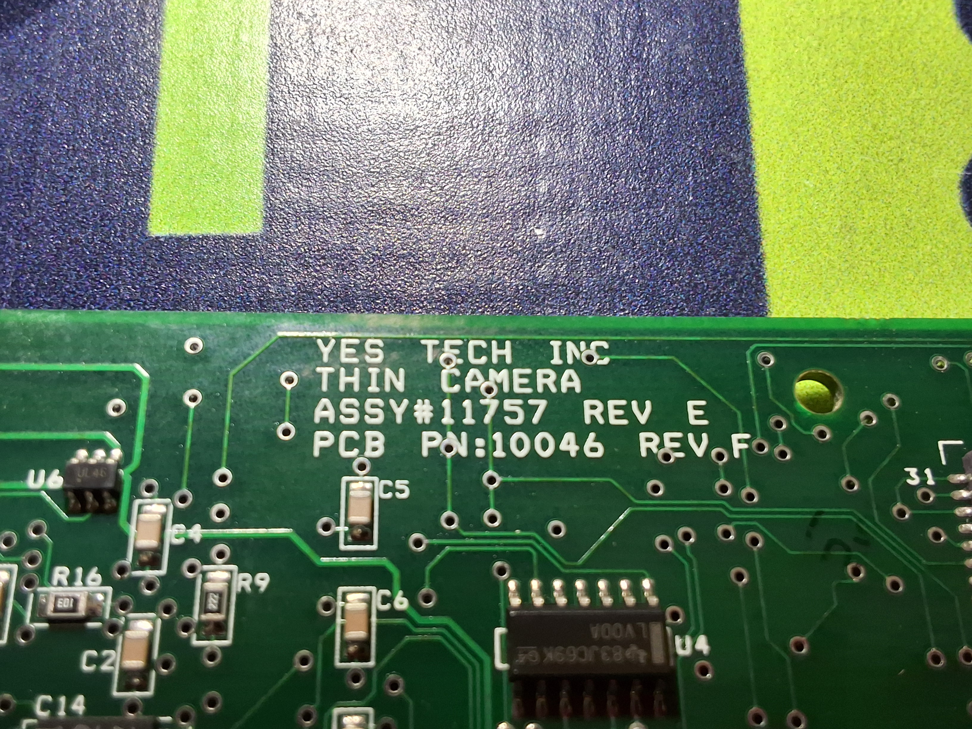 Used YES TECH 11757 - 10046 THIN CCD CAMERA ASSEMBLY WITH 50mm LENS