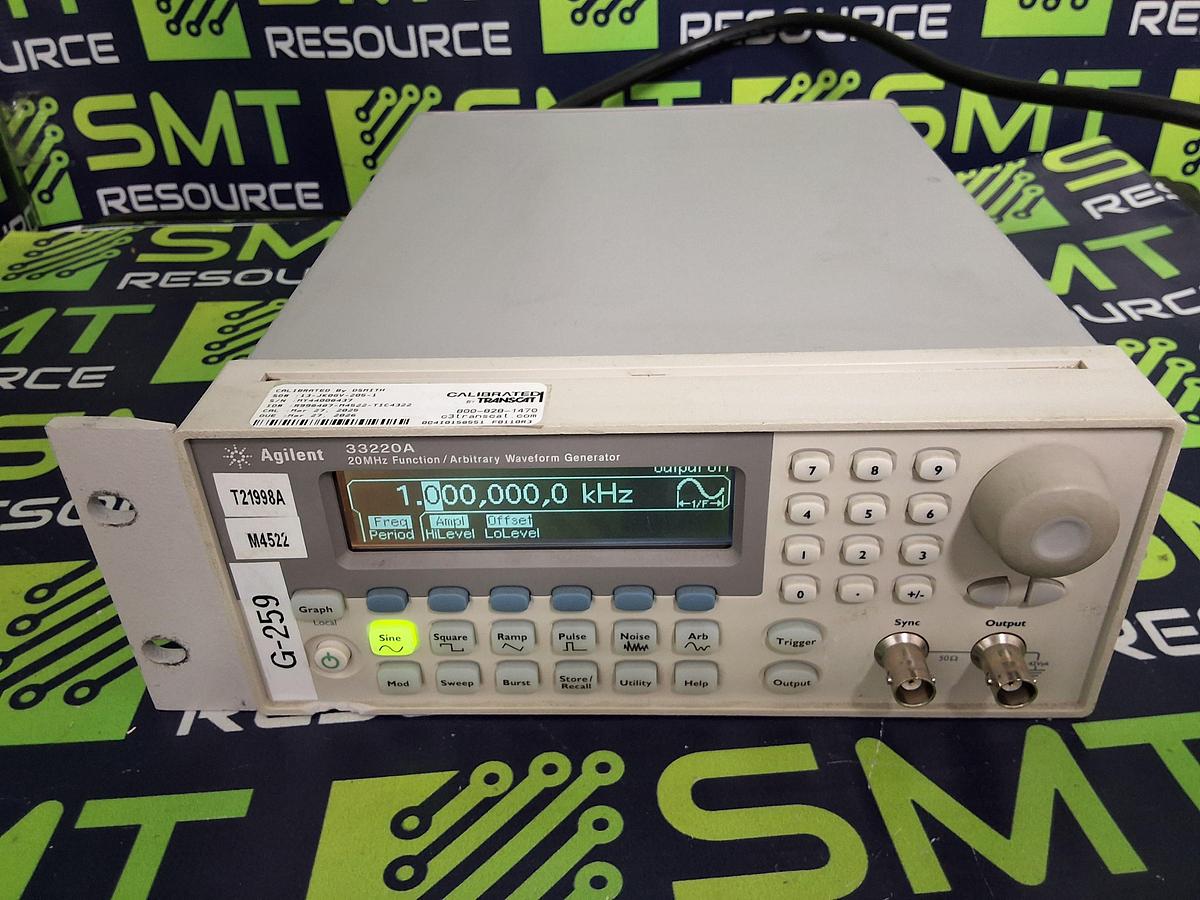 Used HP AGILENT / KEYSIGHT 33220A 20MHz FUNCTION / ARBITRARY WAVEFORM GENERATOR - TESTED & WORKING