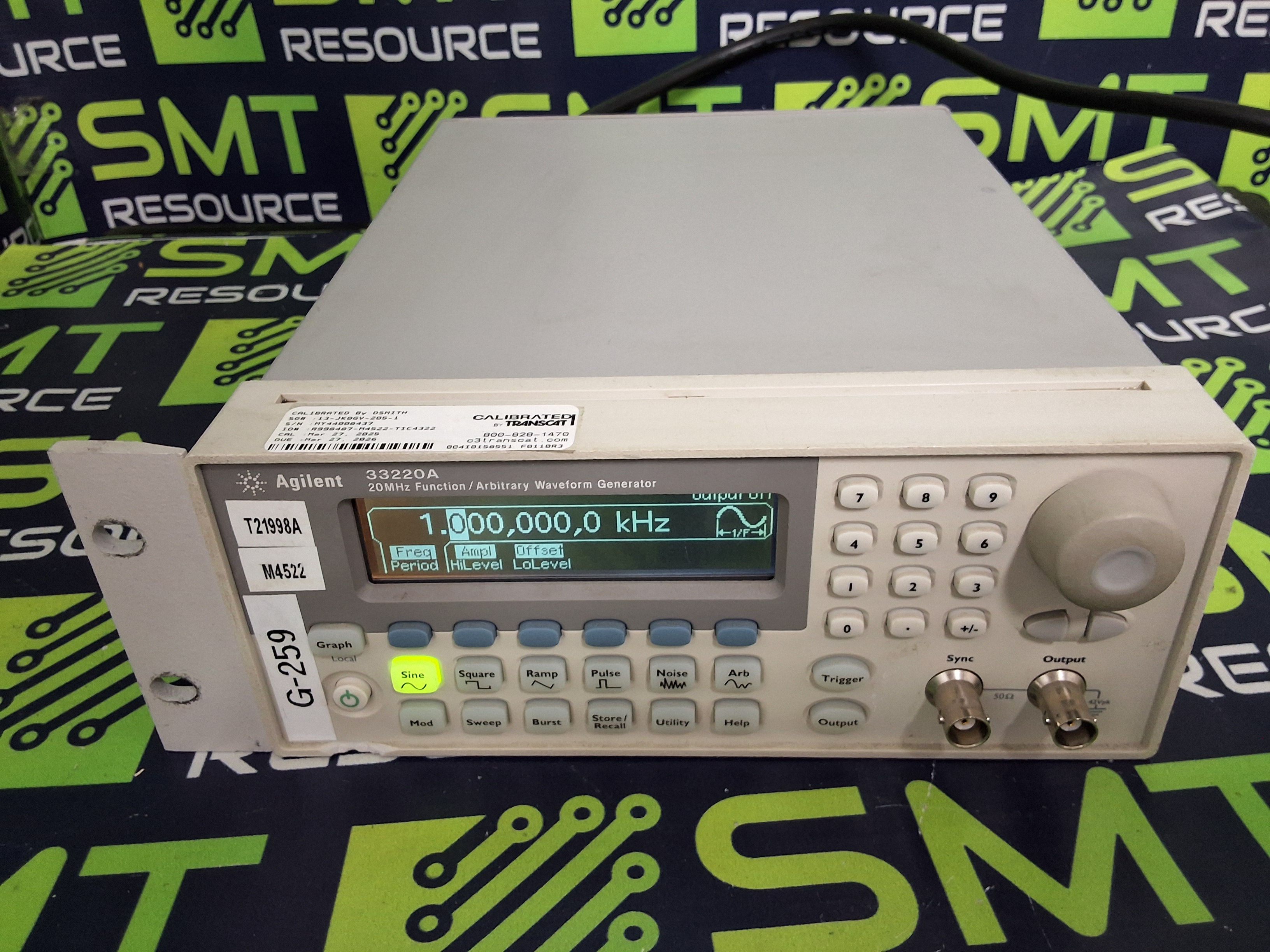 Used HP AGILENT / KEYSIGHT 33220A 20MHz FUNCTION / ARBITRARY WAVEFORM GENERATOR - TESTED & WORKING