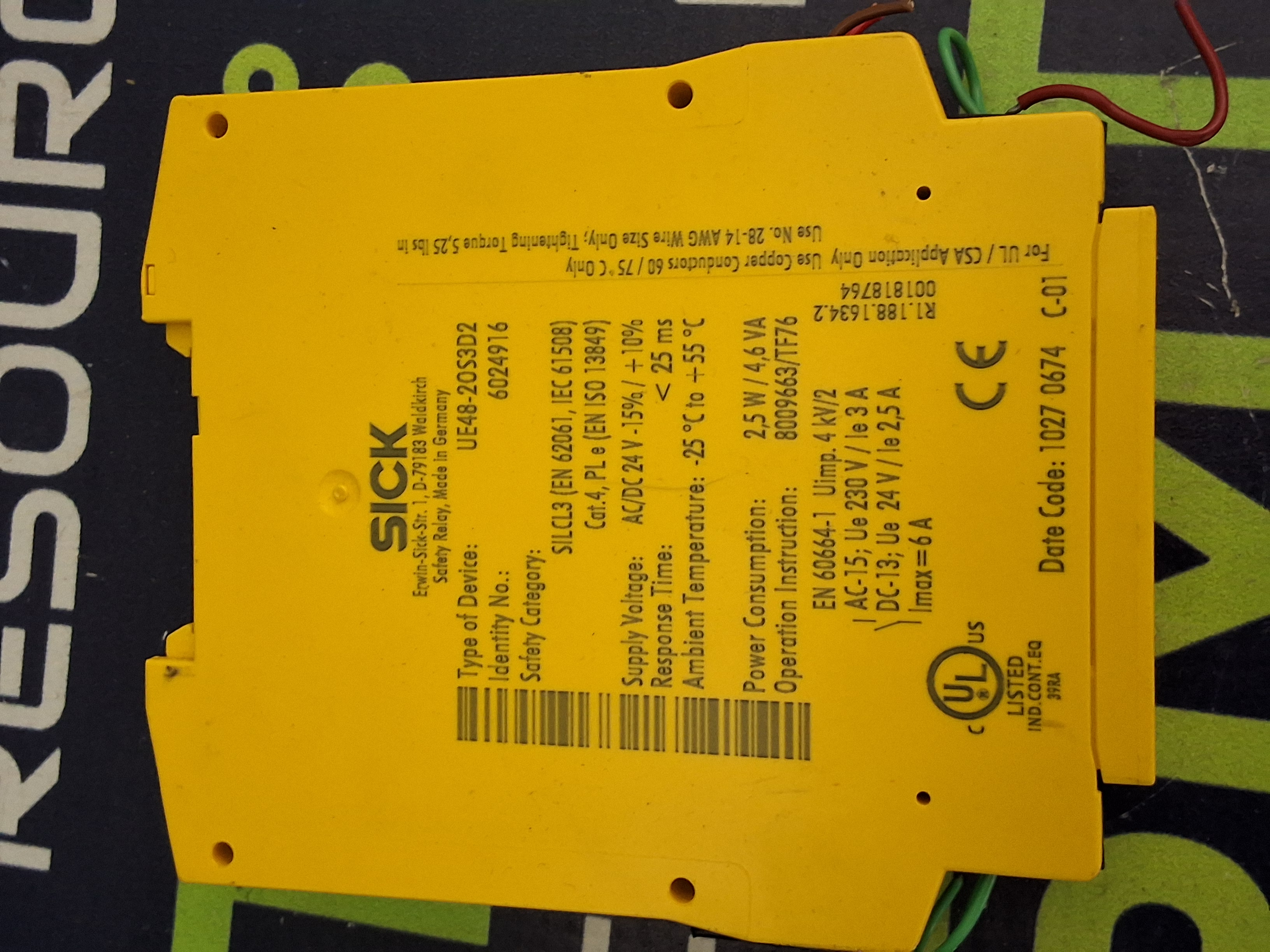 Used SICK UE48-20S3D2 / 6024916 SAFETY RELAY