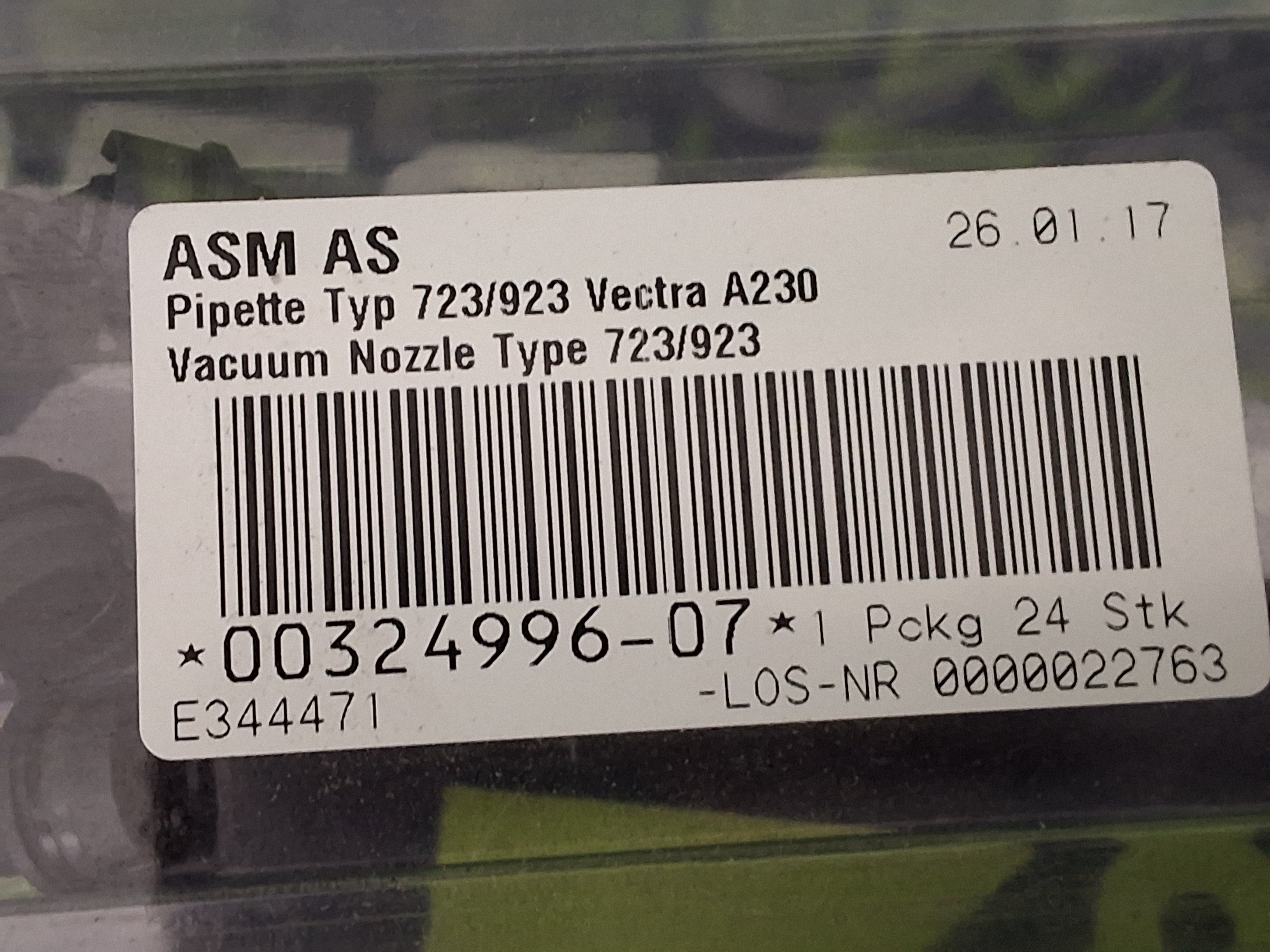 SIEMENS / ASM SIPLACE 00324996-07 TYPE 723 / 923 VECTRA A230 VACUUM NOZZLE LOT OF 30 UNITS - BRAND NEW