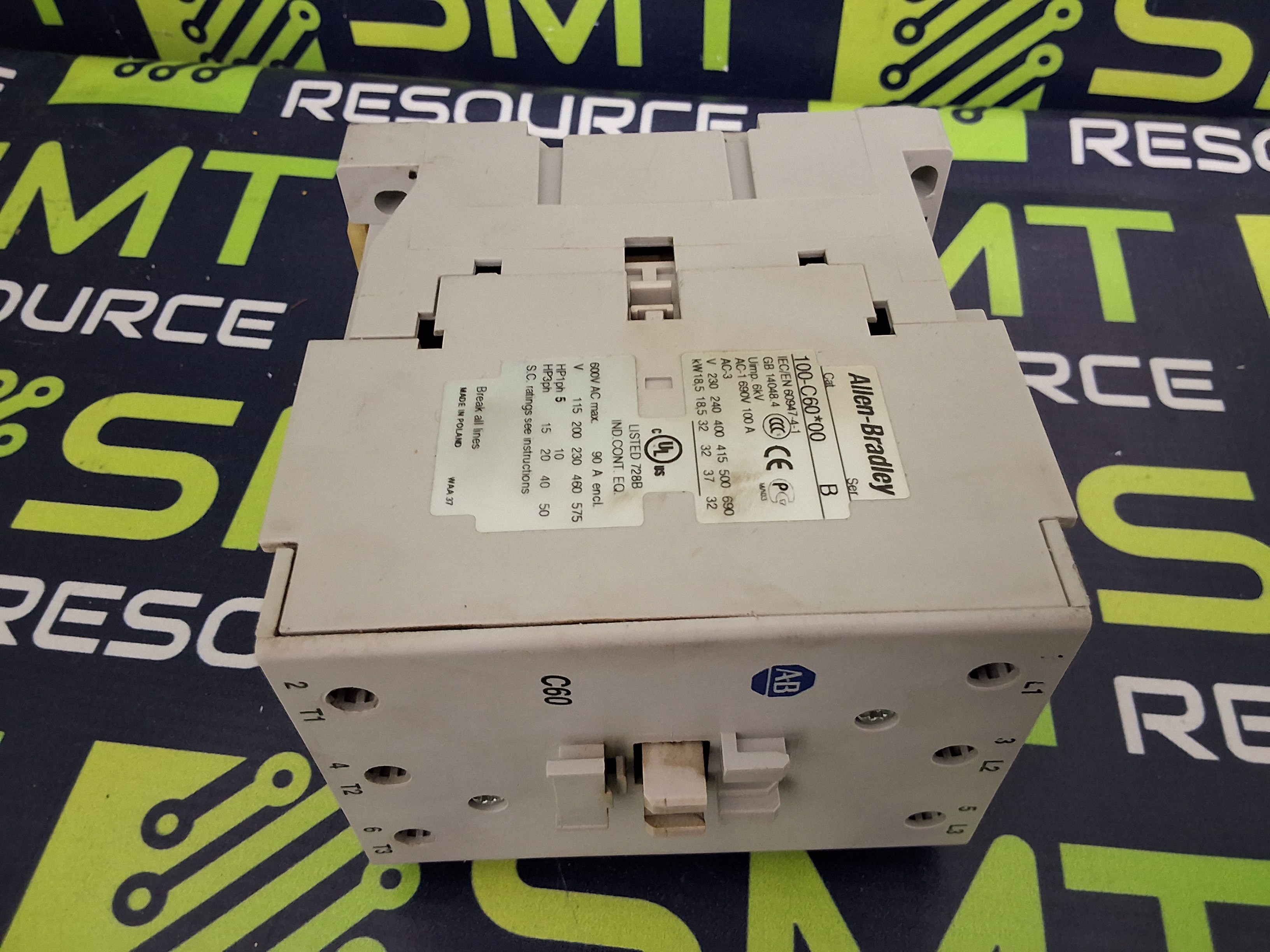 Used ALLEN-BRADLEY 100-C60*00 MAGNETIC CONTACTOR 3-POLE 690V 100A 600VAC