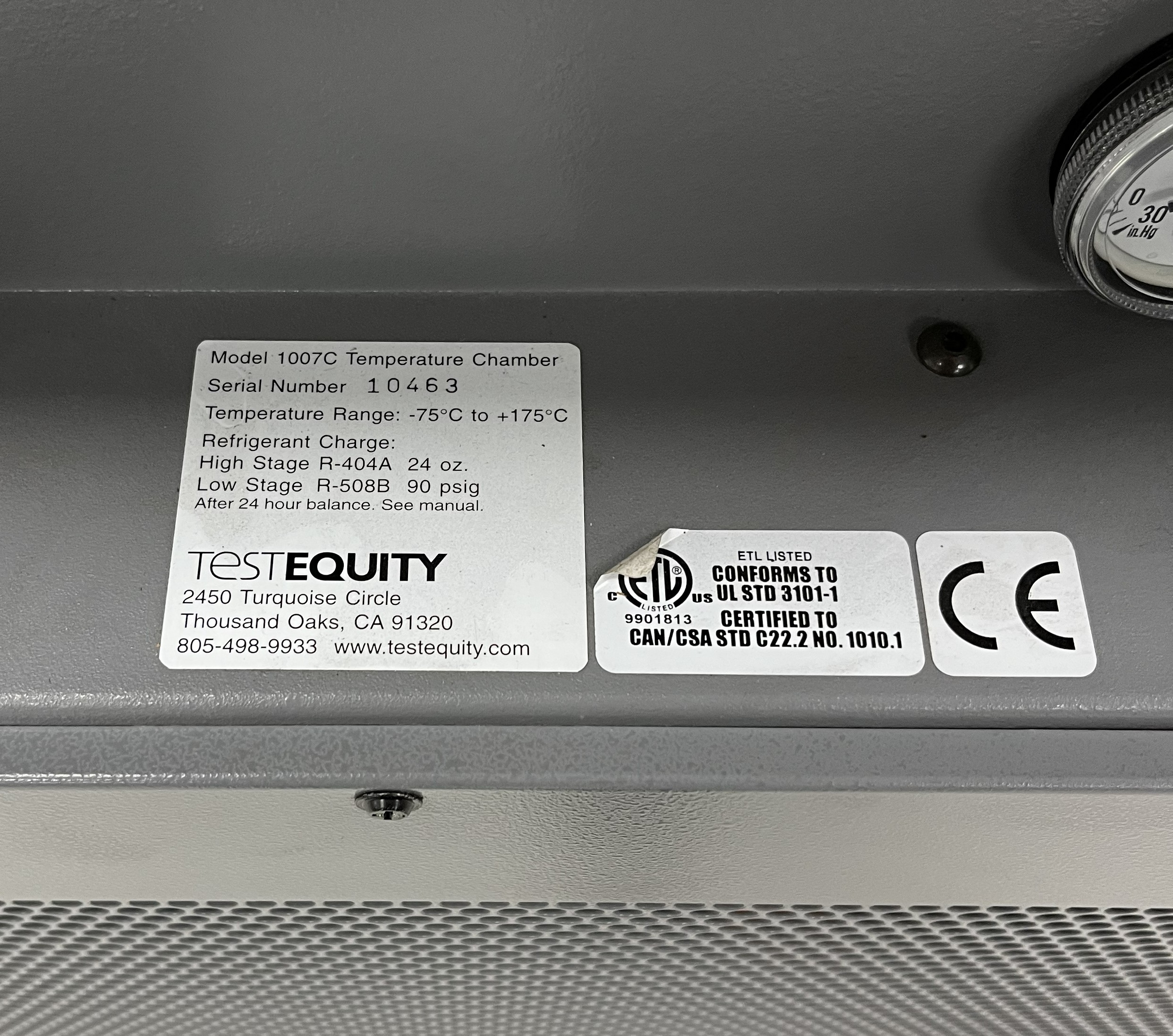 Used Test Equity 1007 Thermal Chamber