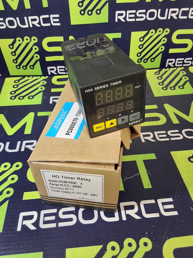 SOMMY HG4B-RB40 4-DIGIT PROGRAMMABLE GENERAL-PURPOSE TIMER RELAY 100-240V - BRAND NEW