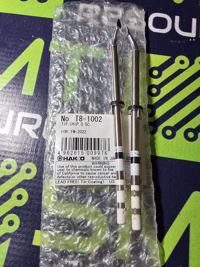HAKKO T8-1002 SOLDERING TIP / CHIP 0.5C FOR FM-2022 - LOT OF 2 - BRAND NEW