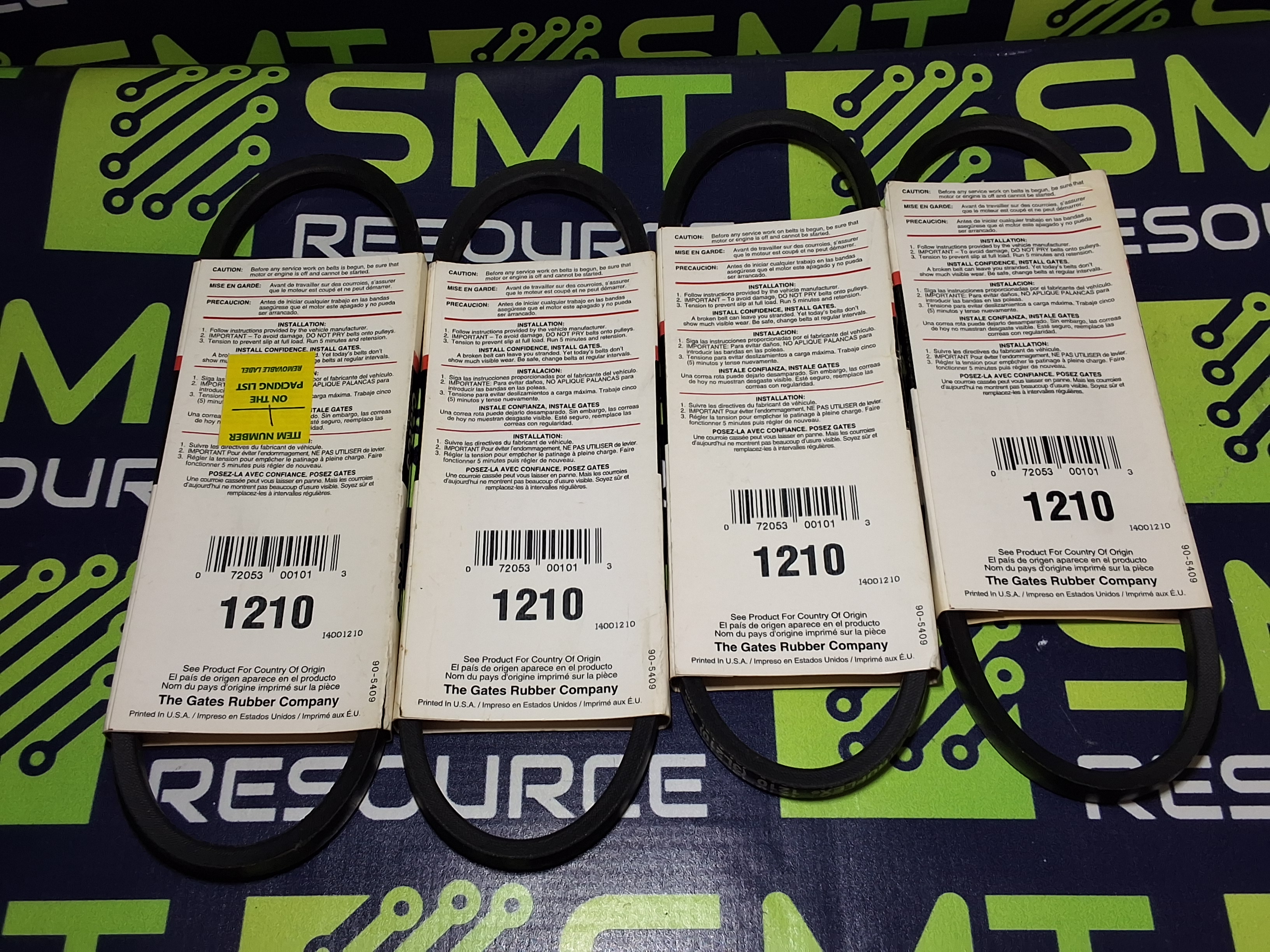 GATES TRUFLEX 1210 BELT 3L210 - LOT OF 4 - BRAND NEW