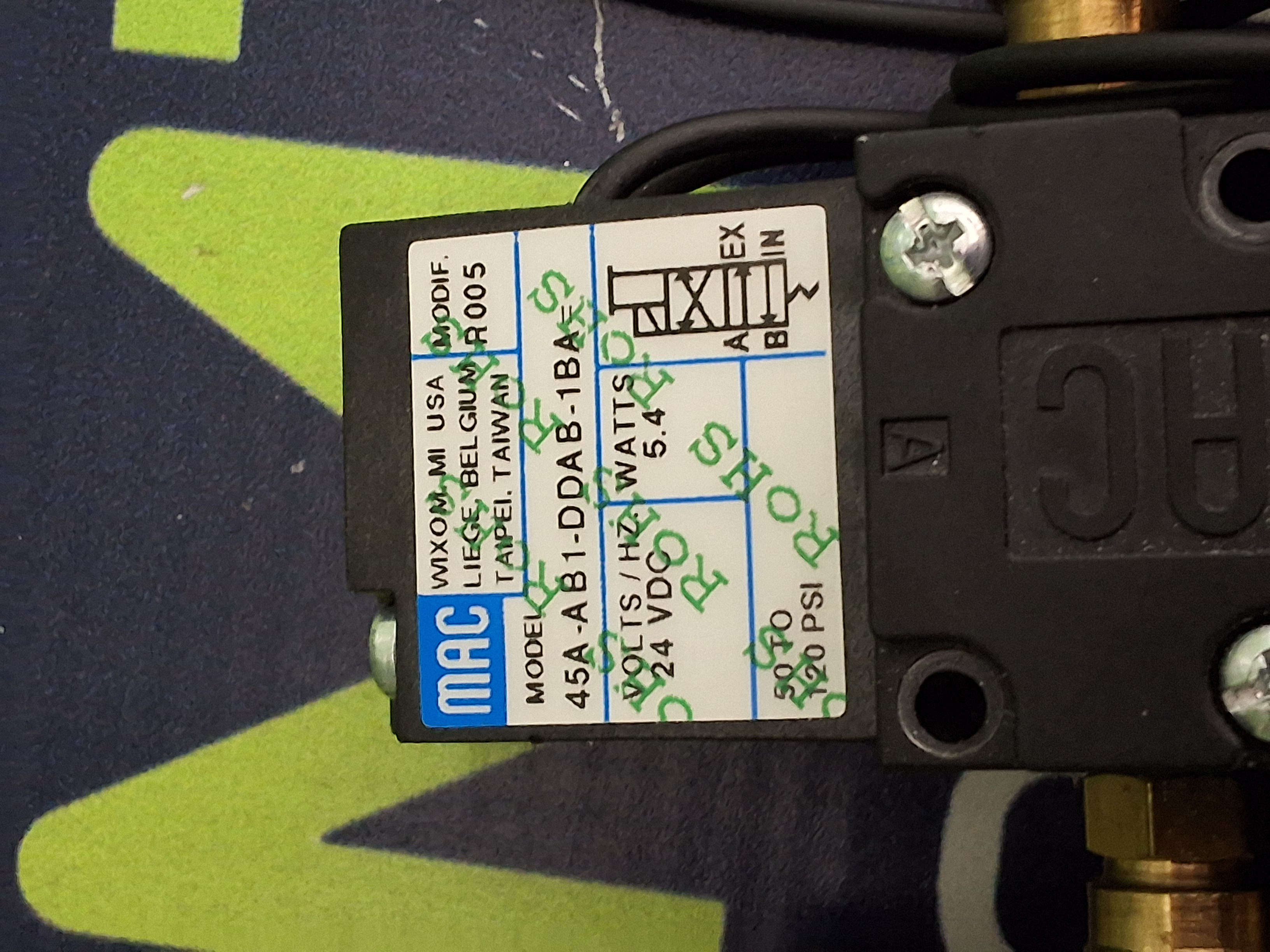 Used MAC 45A-AB1-DDAB-1BA SOLENOID VALVE